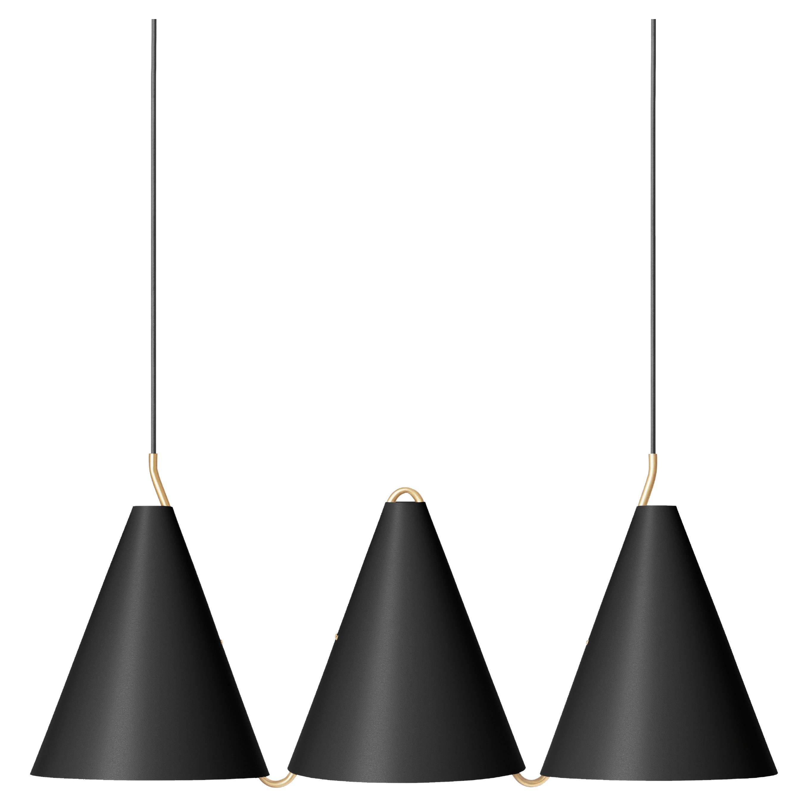 Contemporary Pendant Lamp 'Mosaik III', Black Steel