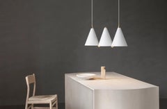 Contemporary Pendant Lamp 'Mosaik III', White Steel
