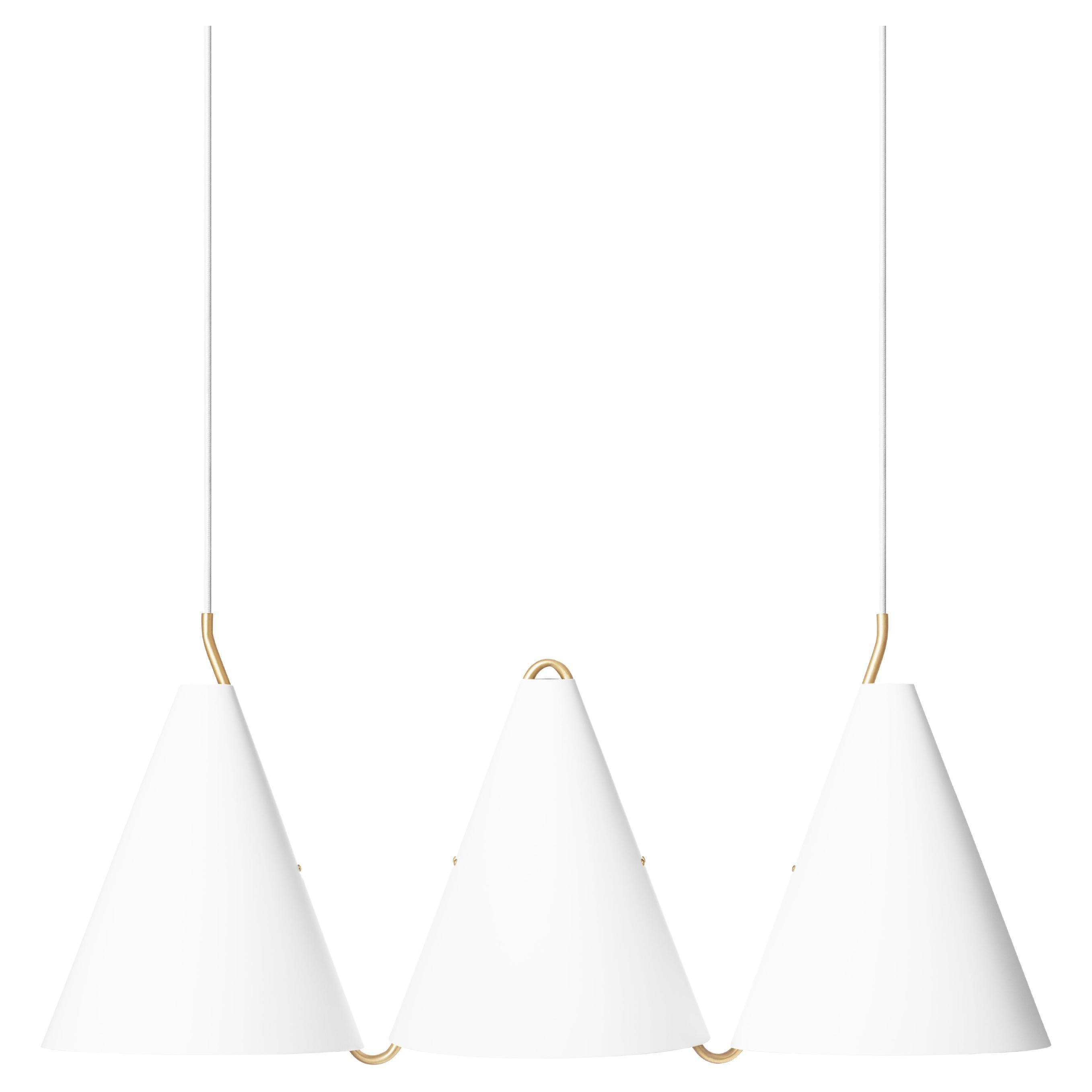 Contemporary Pendant Lamp 'Mosaik III', White Steel