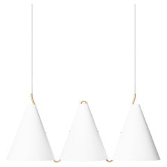 Contemporary Pendant Lamp 'Mosaik III', White Steel