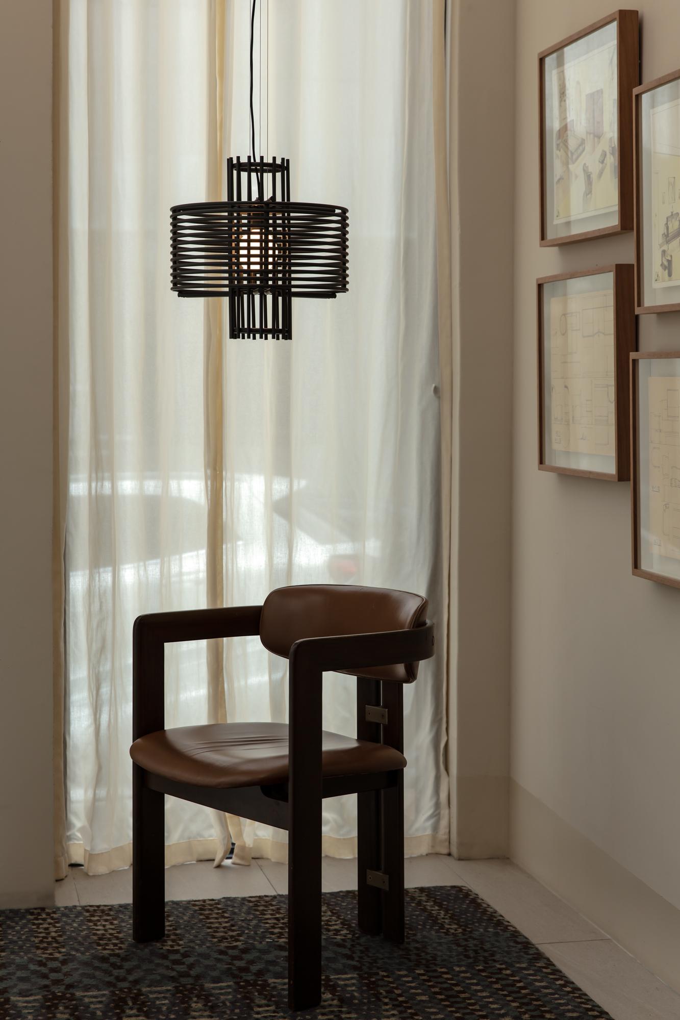 Organic Modern Contemporary Pendant Lamp 'Nova' by AGO 'Black' For Sale