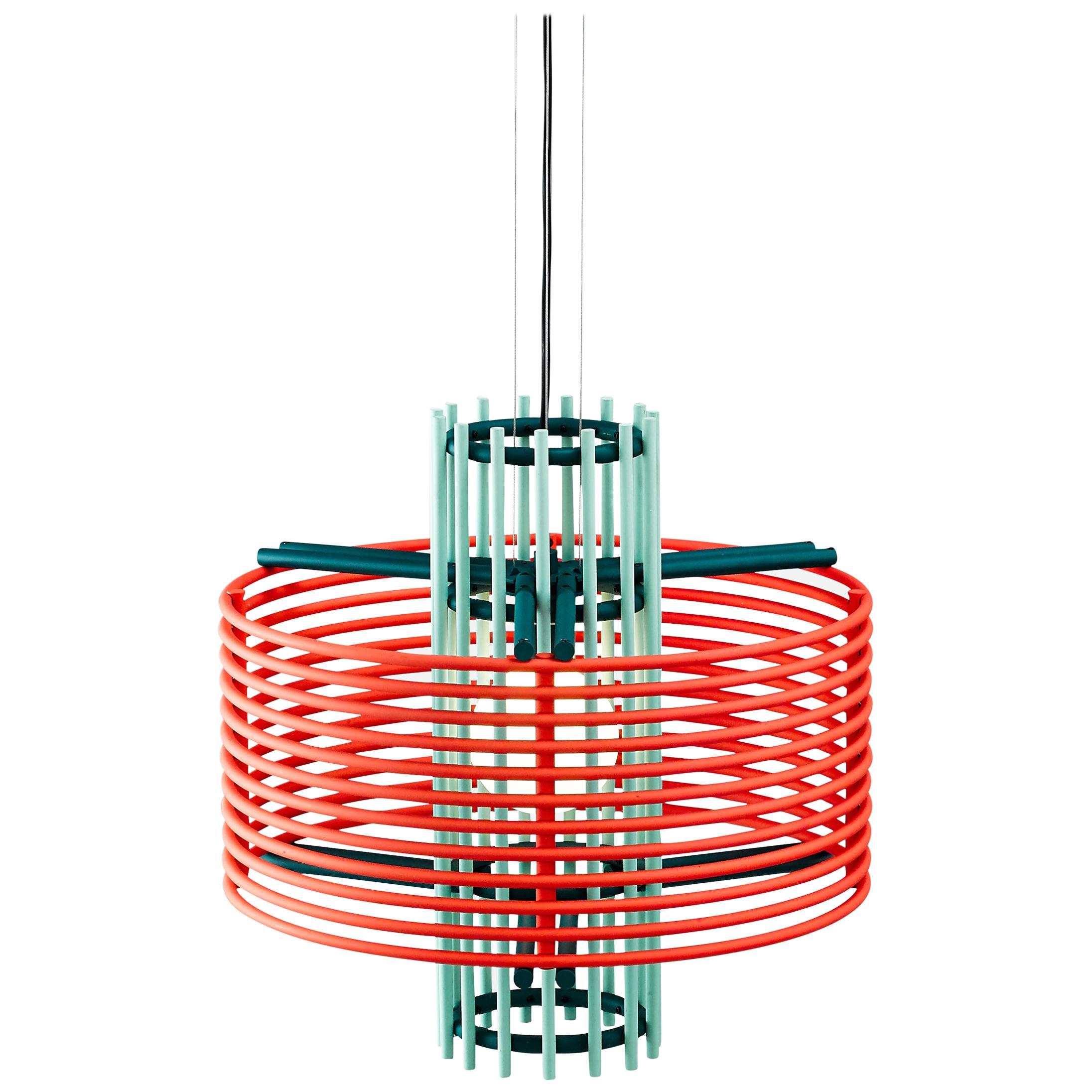 Contemporary Pendant Lamp 'Nova' by AGO 'Coral and Green' For Sale