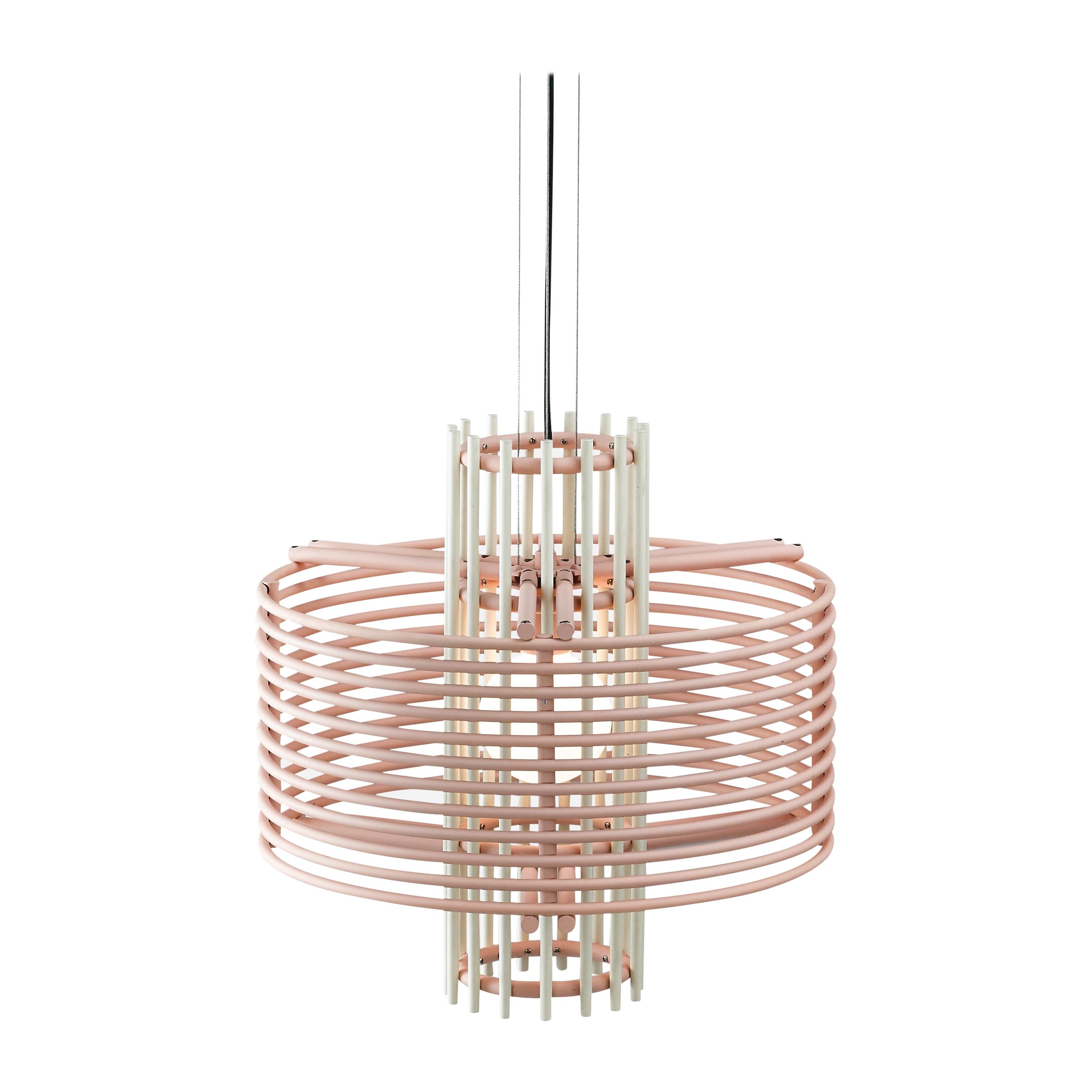 Contemporary Pendant Lamp 'Nova' by AGO 'Pink and White'