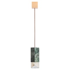 Contemporary Pendant Light Handcrafted in Green Marble by Formaminima