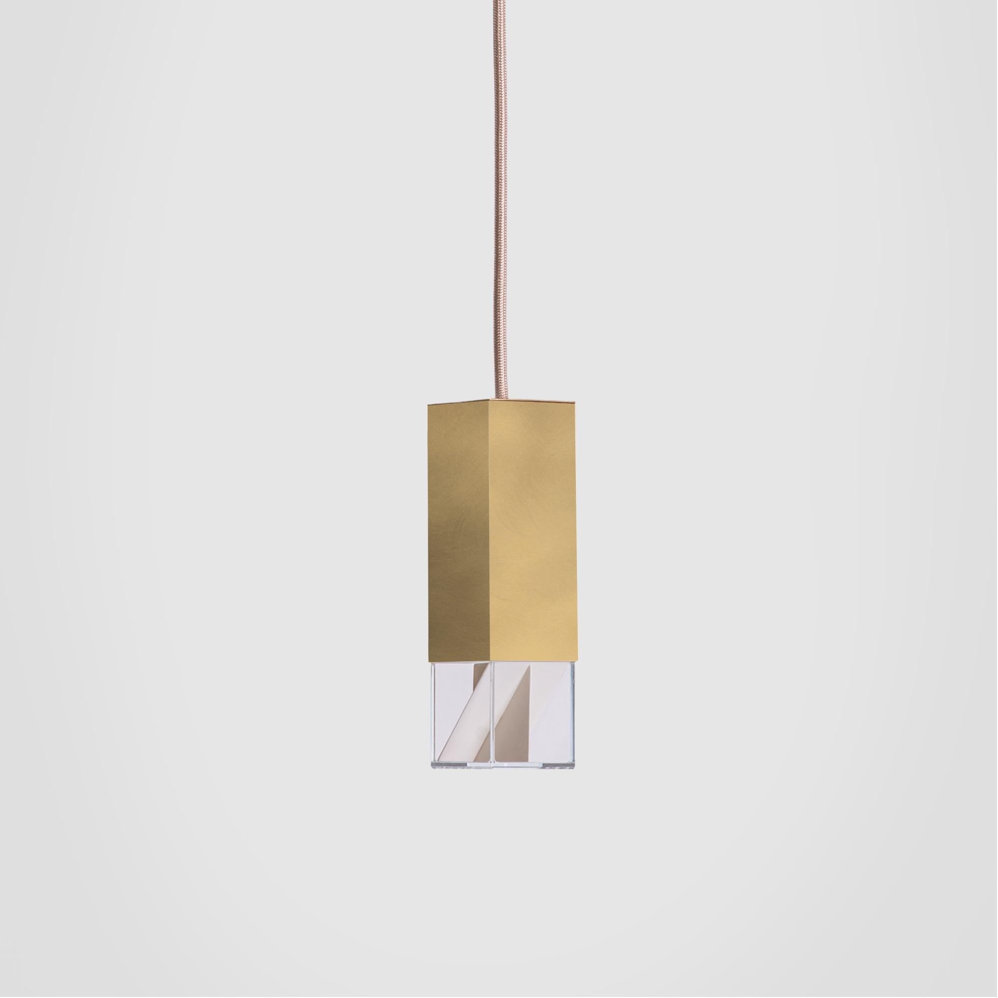 About
Contemporary Brushed Brass Single Pendant Lamp by Formaminima

Lamp/One Brass Revamp 02 Edition
Design by Formaminima
Single pendant
Materials:
Body lamp handcrafted in burnished brushed brass / crystal glass diffuser hosting Limoges