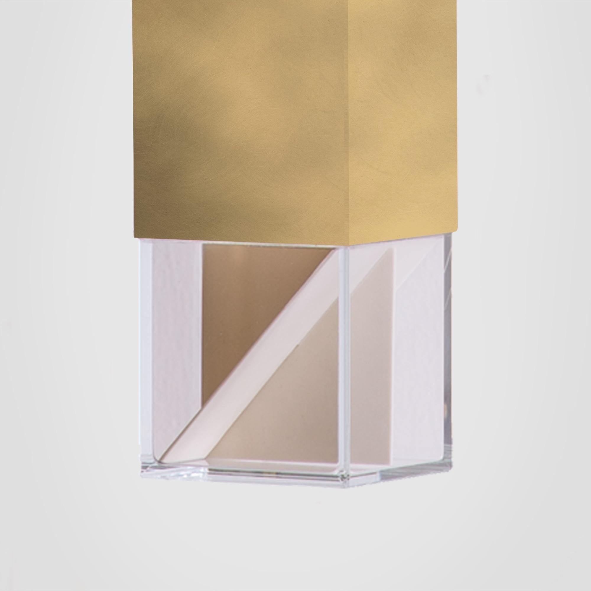 Modern Contemporary Brushed Brass Single Pendant Lamp by Formaminima For Sale