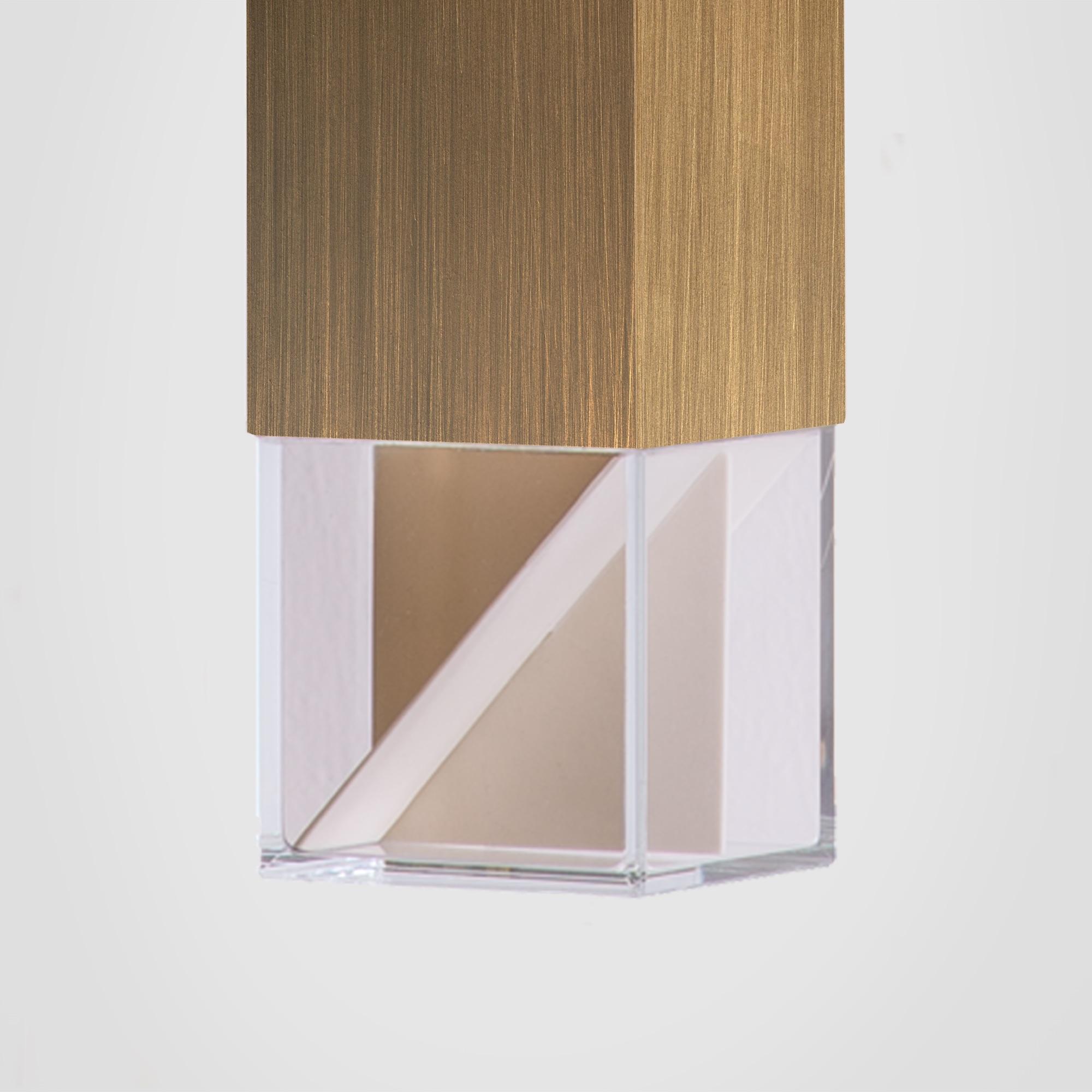 Modern Contemporary Satin Brass Single Pendant Lamp by Formaminima For Sale