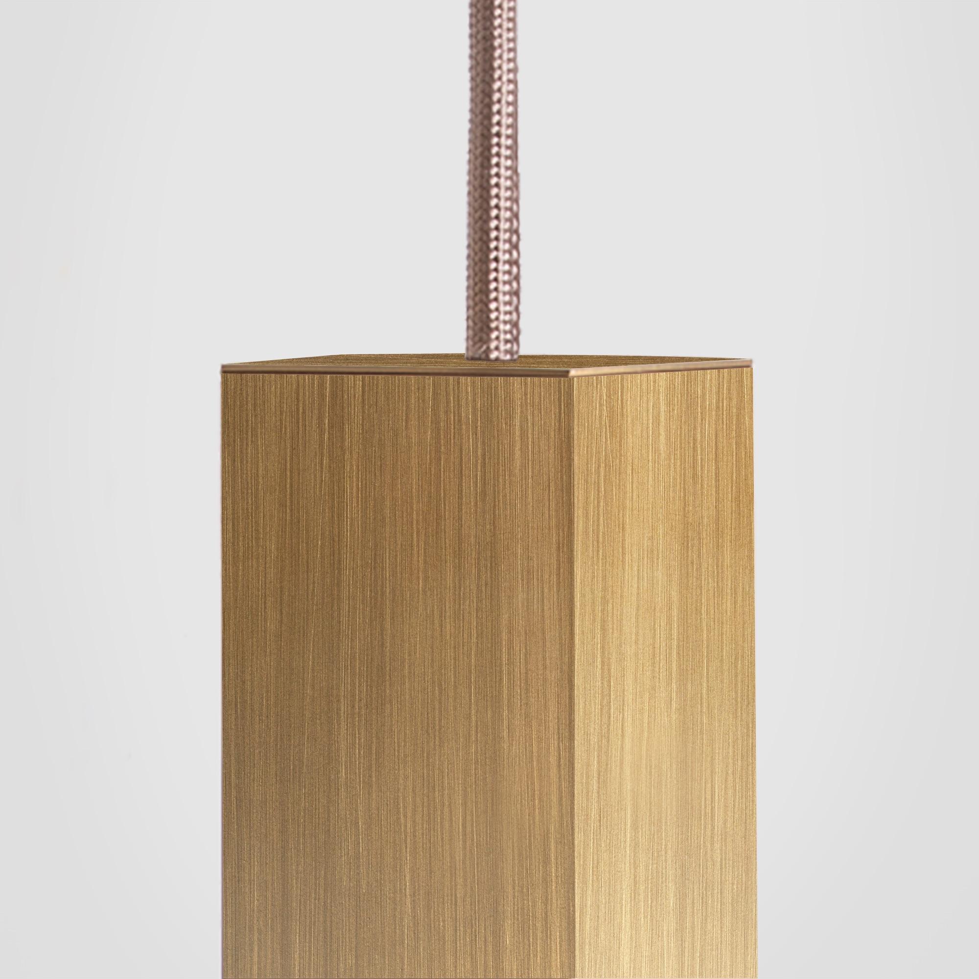 Italian Contemporary Satin Brass Single Pendant Lamp by Formaminima For Sale