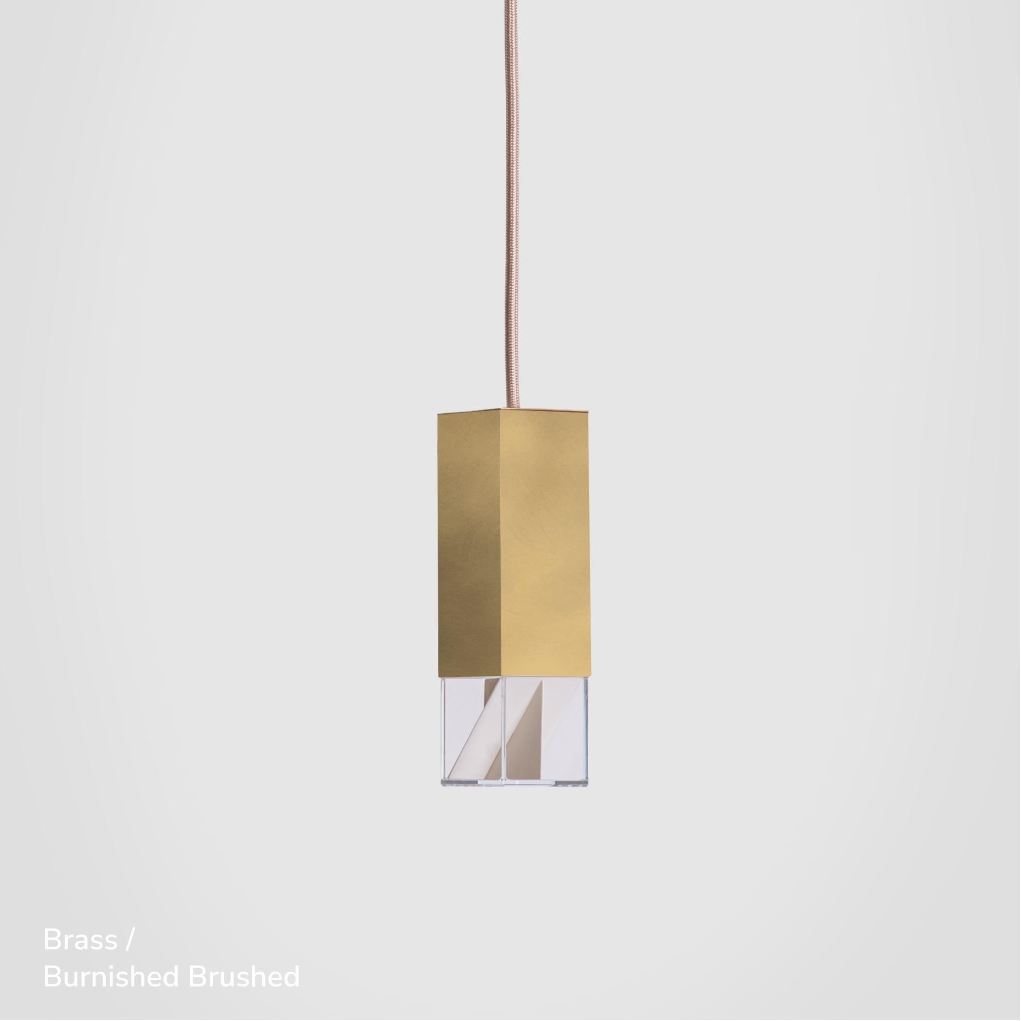 Contemporary Satin Brass Single Pendant Lamp by Formaminima For Sale 2