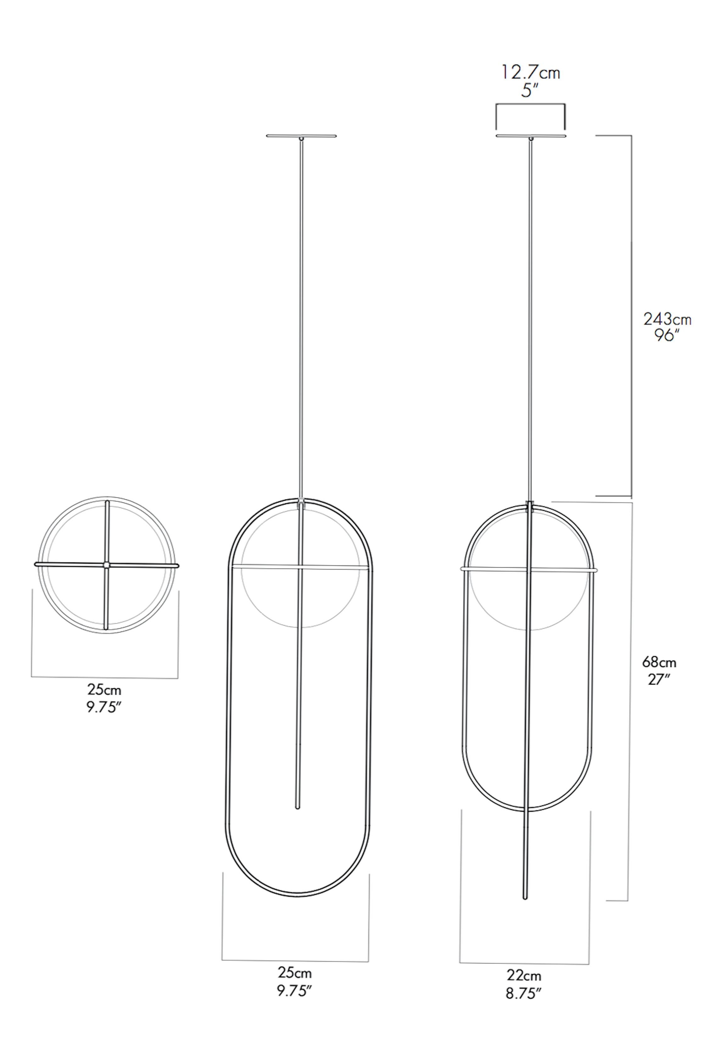Lampe à suspension contemporaine Orbit, blanche en vente 11