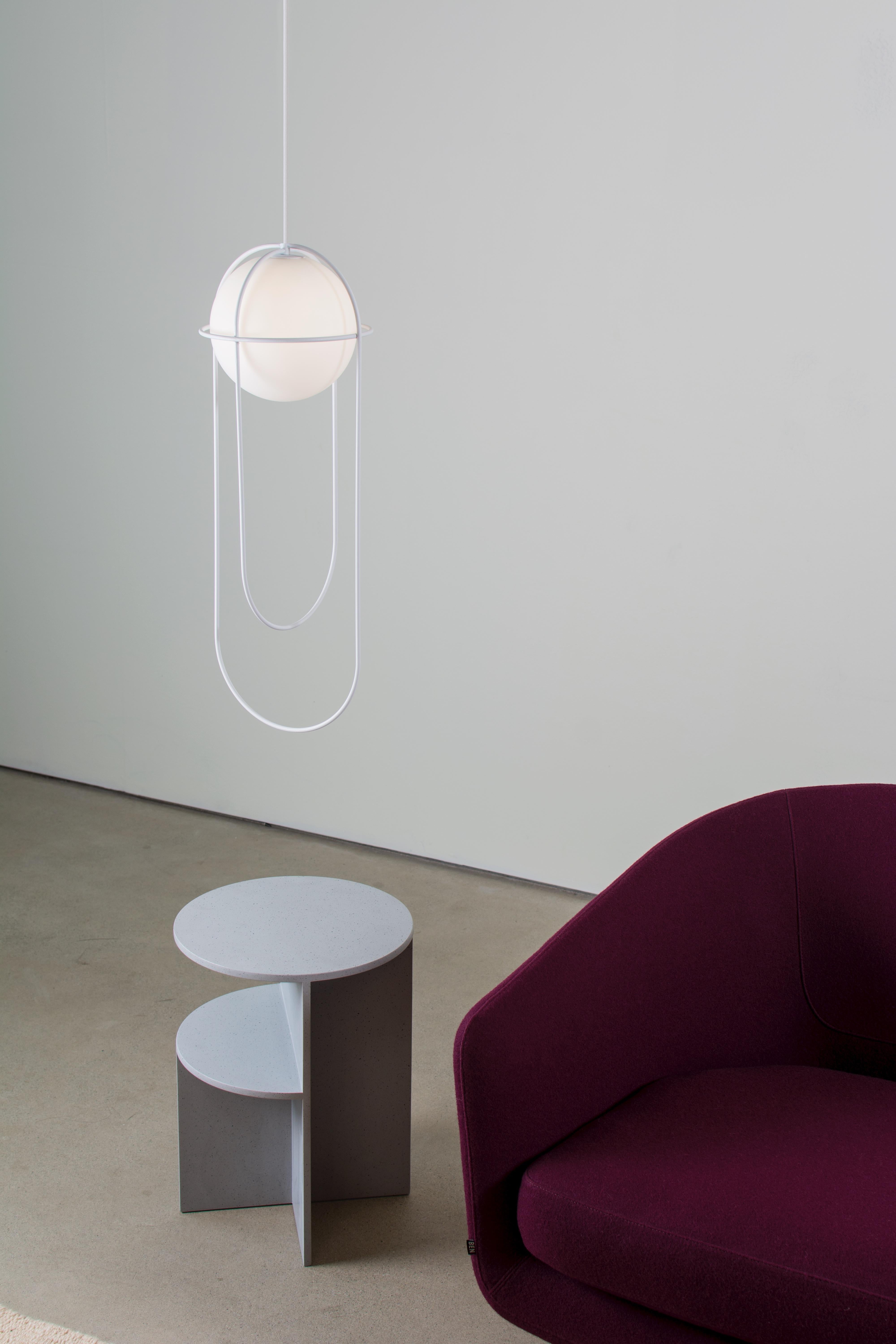 Organique Lampe à suspension contemporaine Orbit, blanche en vente