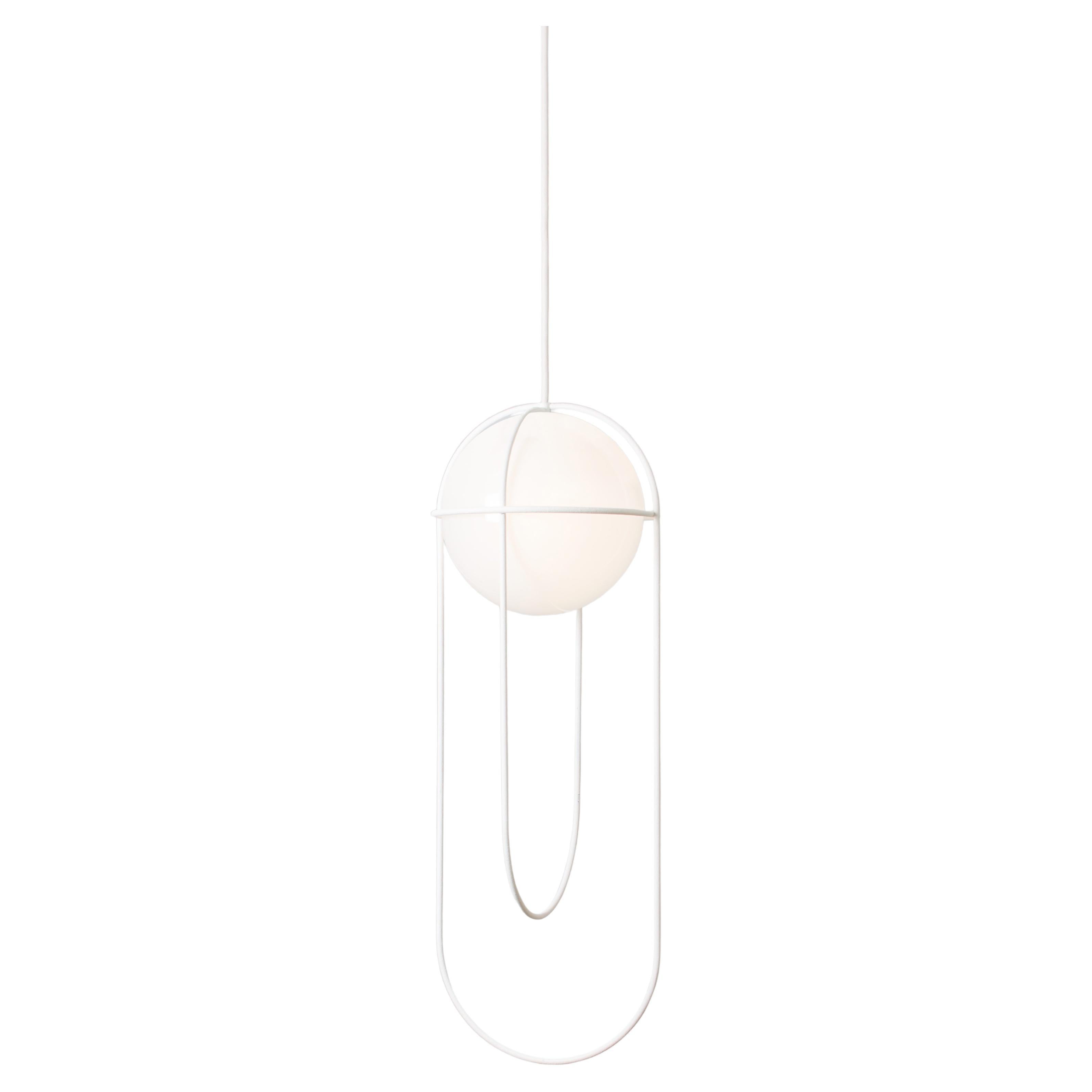 Lampe à suspension contemporaine Orbit, blanche en vente