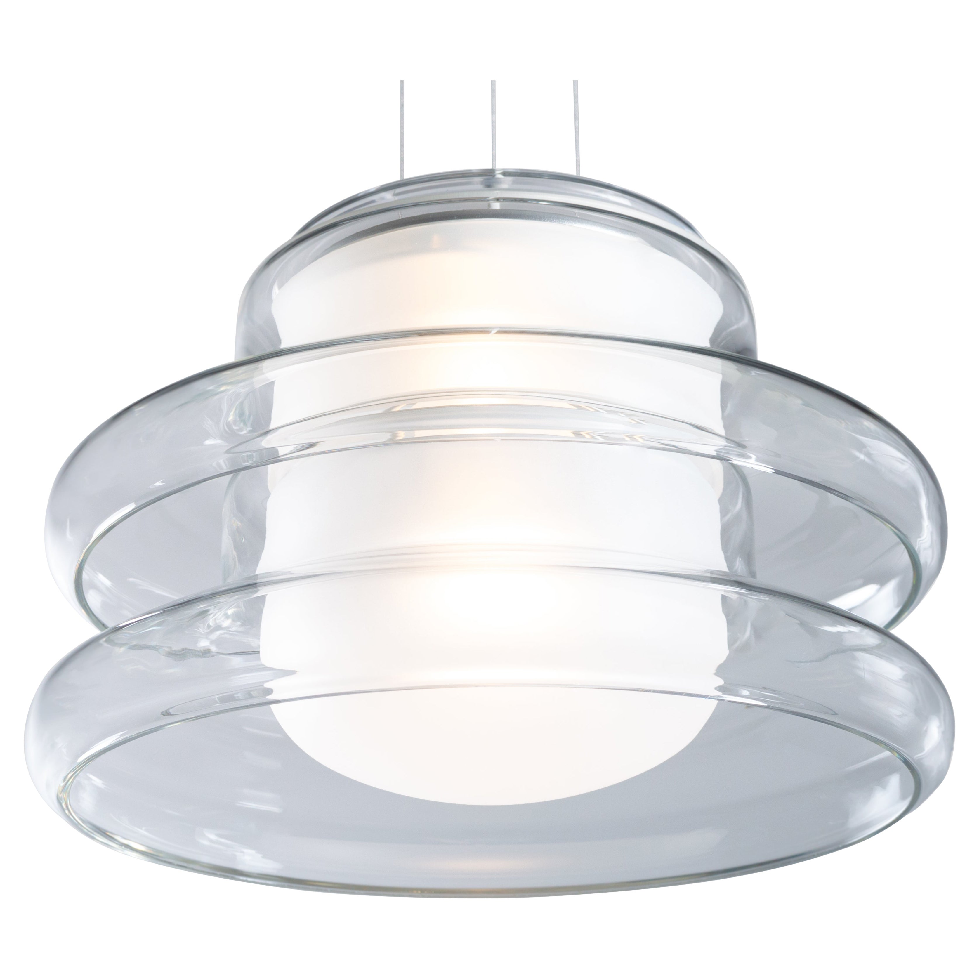 Lampada a sospensione contemporanea 'Pace 28-2', traslucida di AND