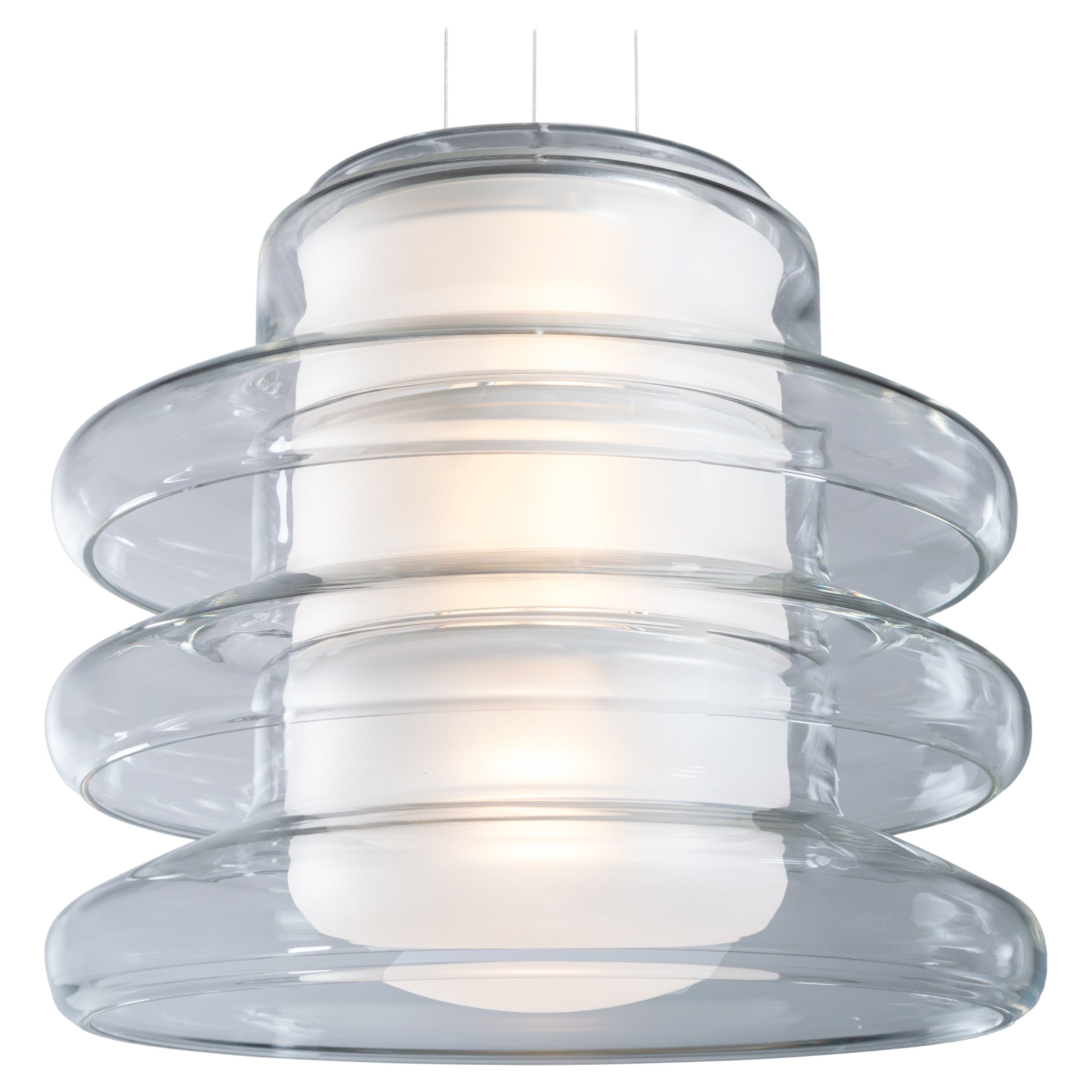 Lampada a sospensione contemporanea 'Pace 28-3', traslucida di AND