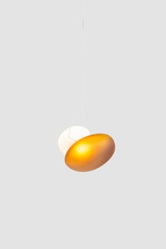 Contemporary Pendant Lamp 'Pebble', White and Yellow, AC