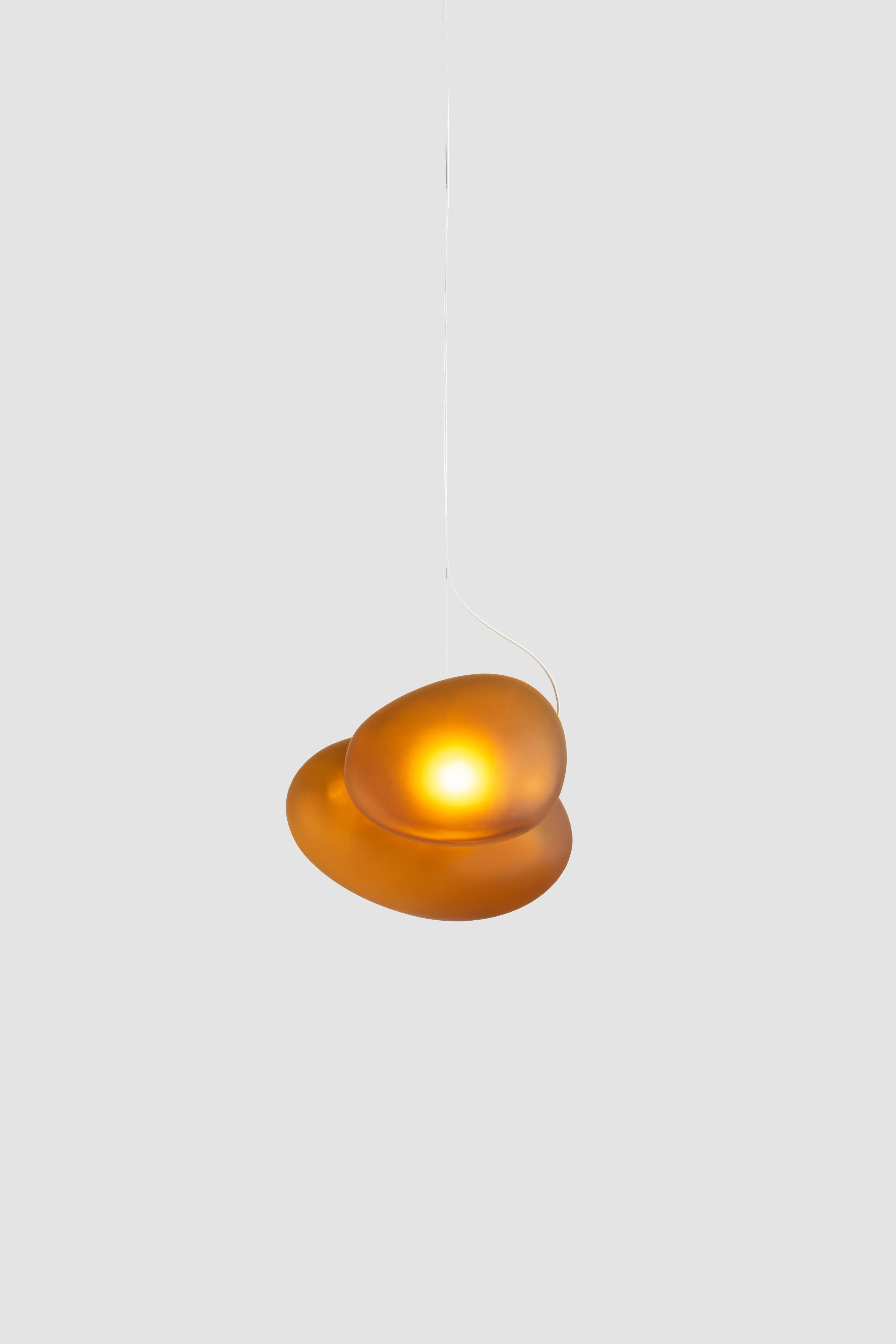 Lampe à suspension contemporaine « Pebble », jaune, AC en vente 3