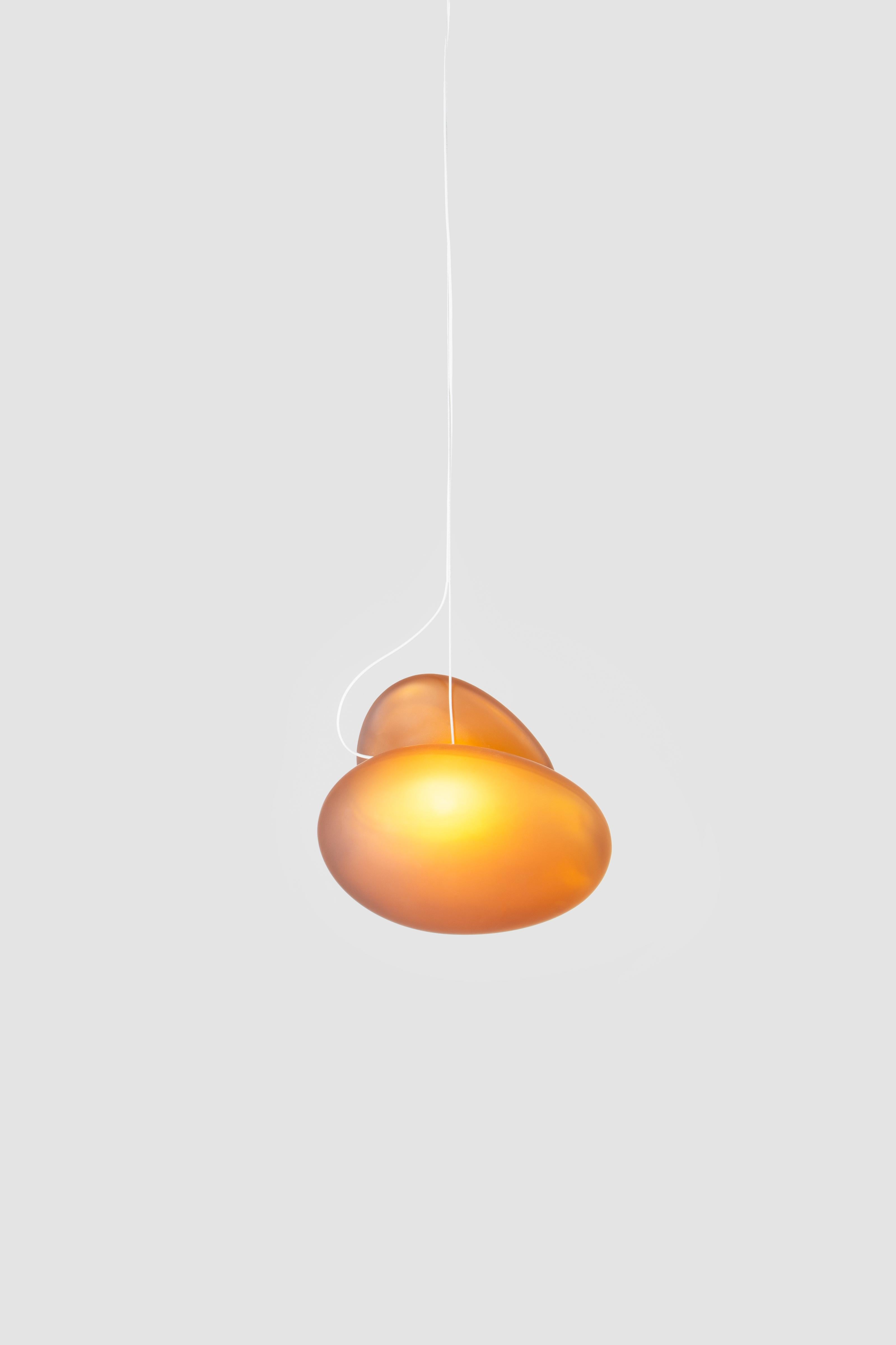 Alluminio Lampada a sospensione contemporanea 'Pebble', Giallo, AC in vendita
