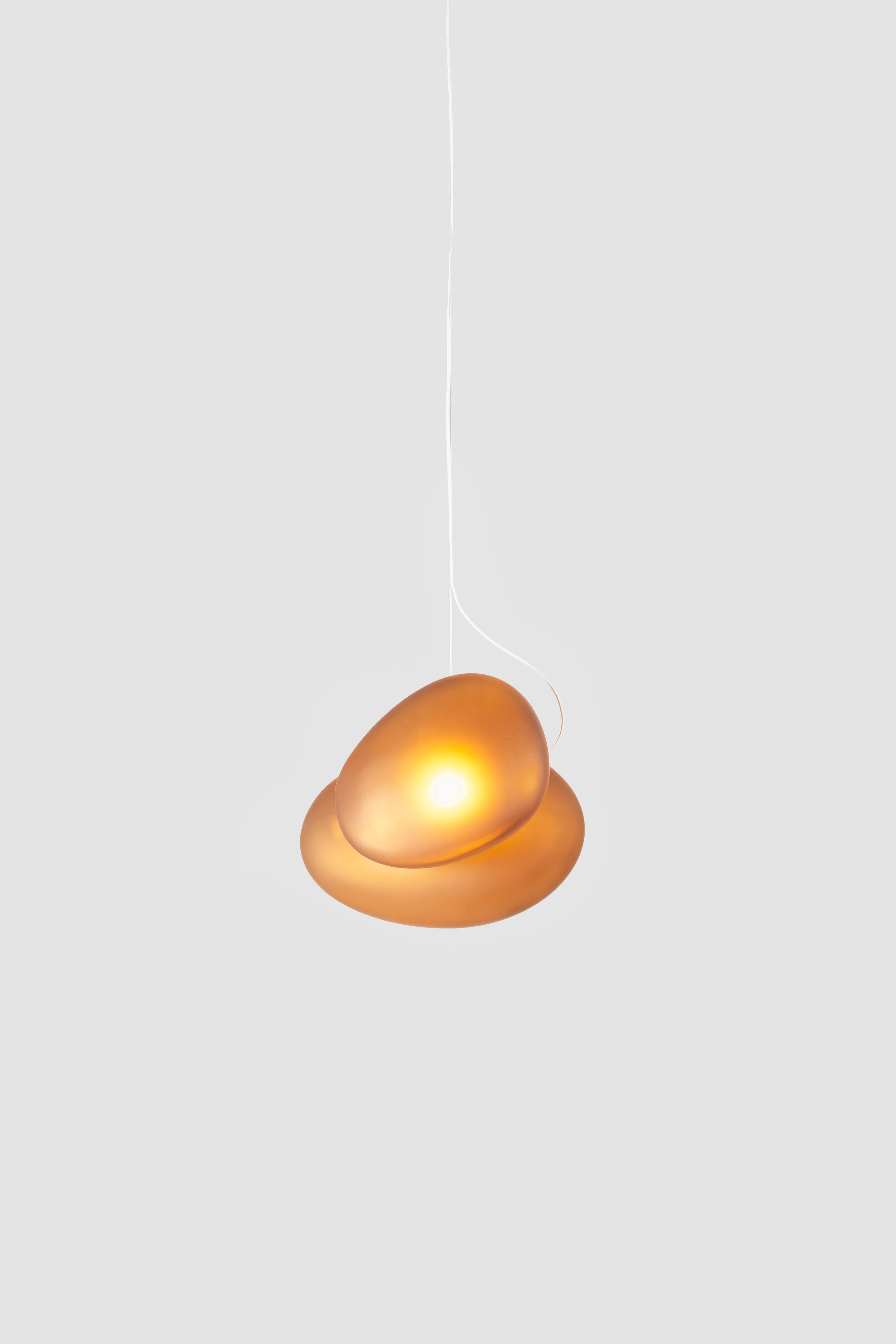 Lampe à suspension contemporaine « Pebble », jaune, AC en vente 1