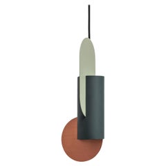 Contemporary Pendant Lamp 'Suprematic One CS1' by NOOM, Green shades