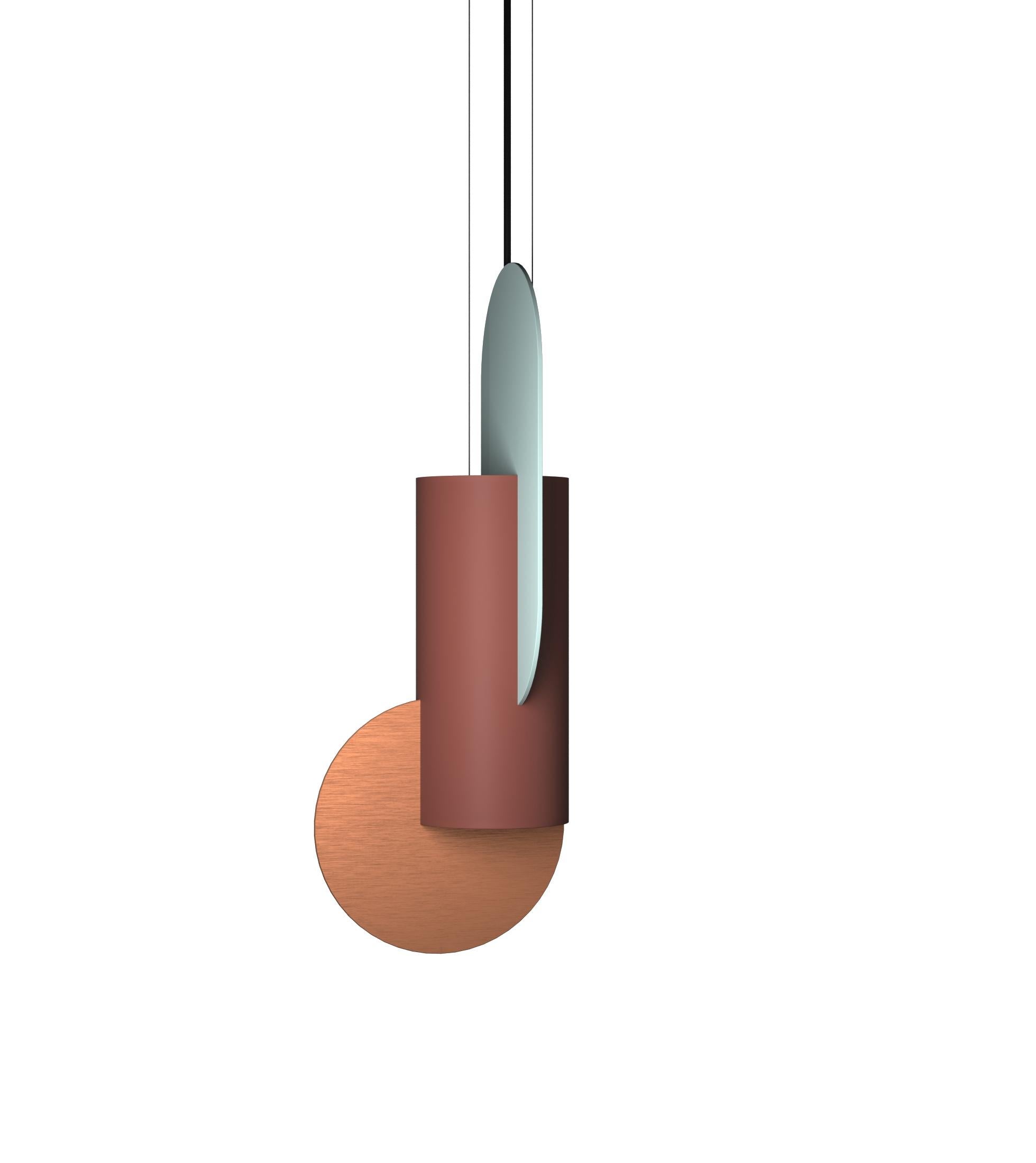 Lampada a sospensione contemporanea Suprematic One CS6 di NOOM in ottone e acciaio verniciato in vendita 5