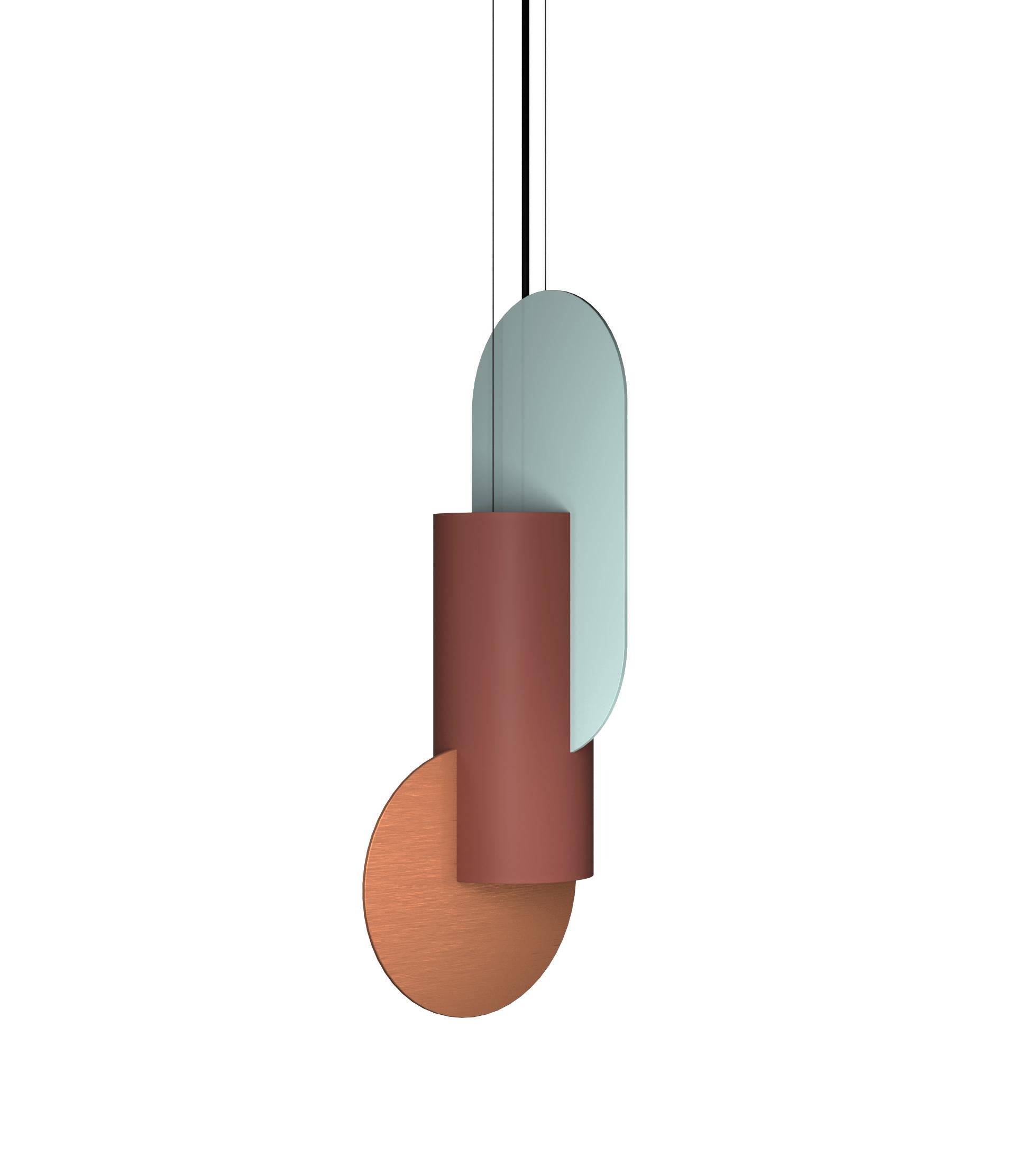 Lampada a sospensione contemporanea Suprematic One CS6 di NOOM in ottone e acciaio verniciato in vendita 6