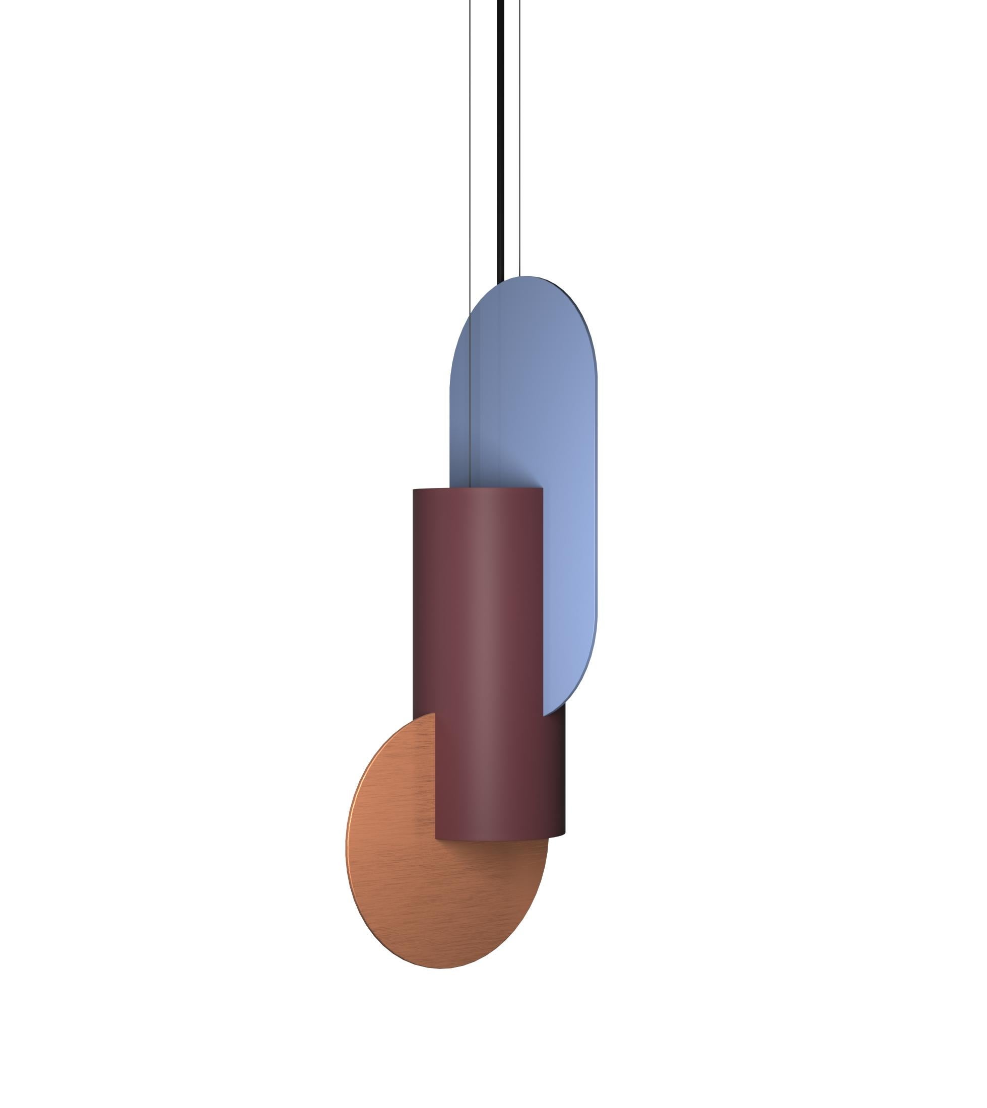 Lampada a sospensione contemporanea Suprematic One CS6 di NOOM in ottone e acciaio verniciato in vendita 8
