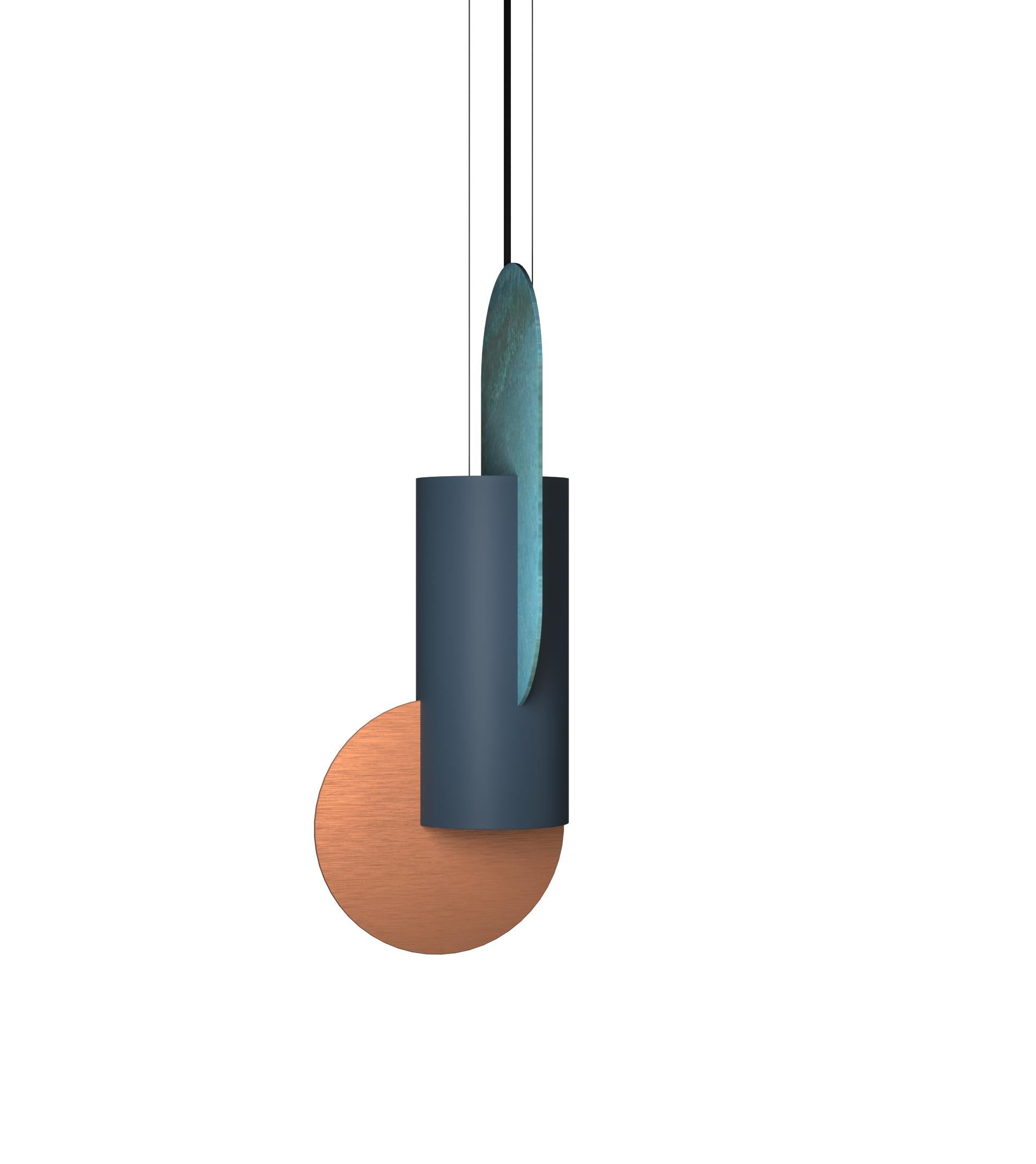 Lampada a sospensione contemporanea Suprematic One CS6 di NOOM in ottone e acciaio verniciato in vendita 9