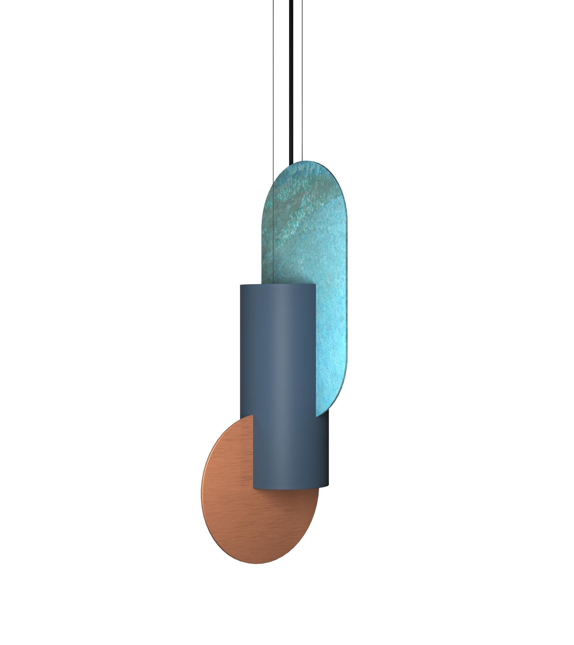 Lampada a sospensione contemporanea Suprematic One CS6 di NOOM in ottone e acciaio verniciato in vendita 10
