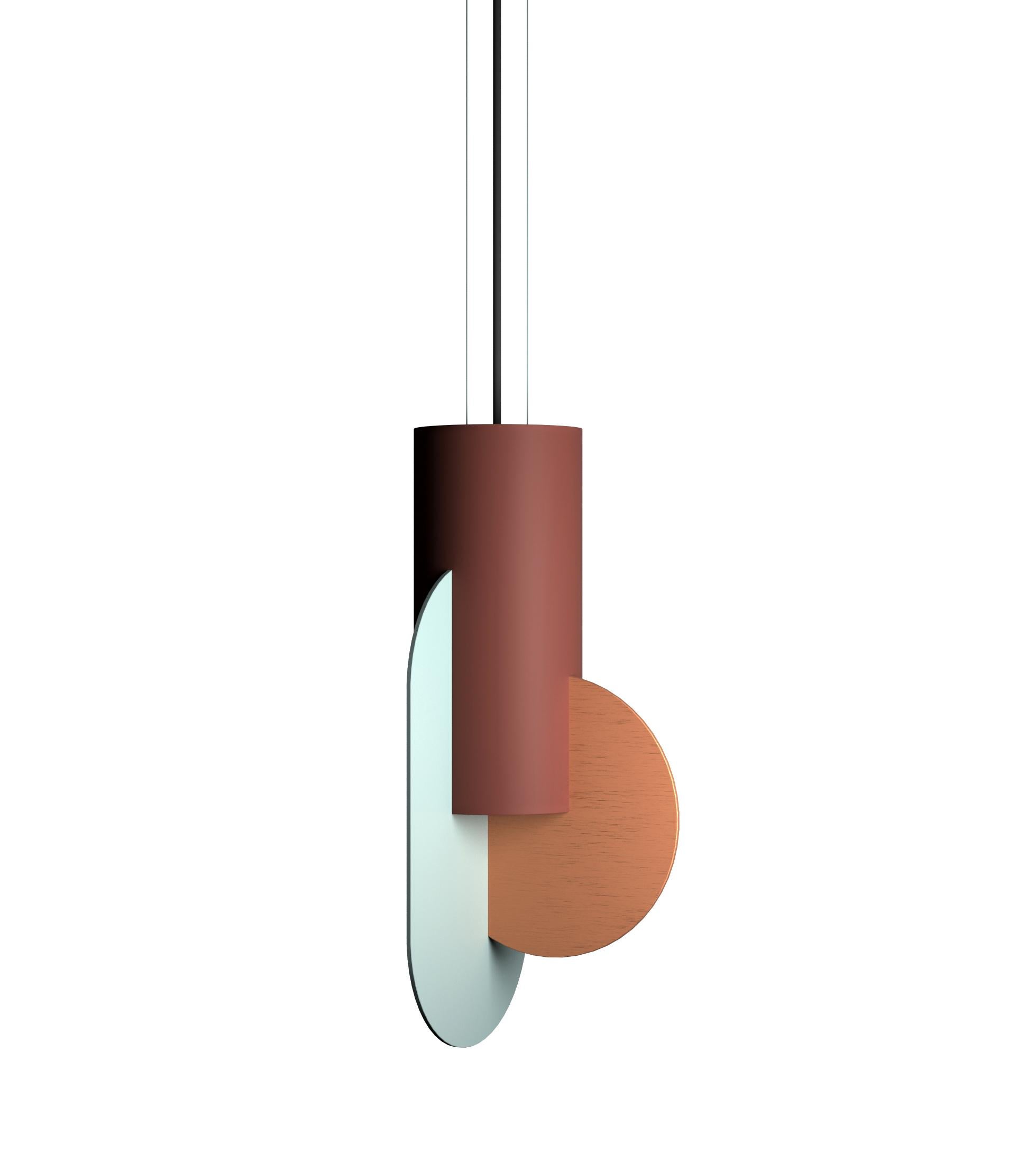 Lampada a sospensione contemporanea Suprematic Three CS6 di NOOM in ottone e acciaio verniciato in vendita 8