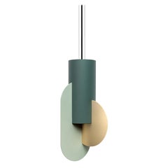 Modern Pendant Lamp Suprematic Three CS6, NOOM, Brass & Painted Steel