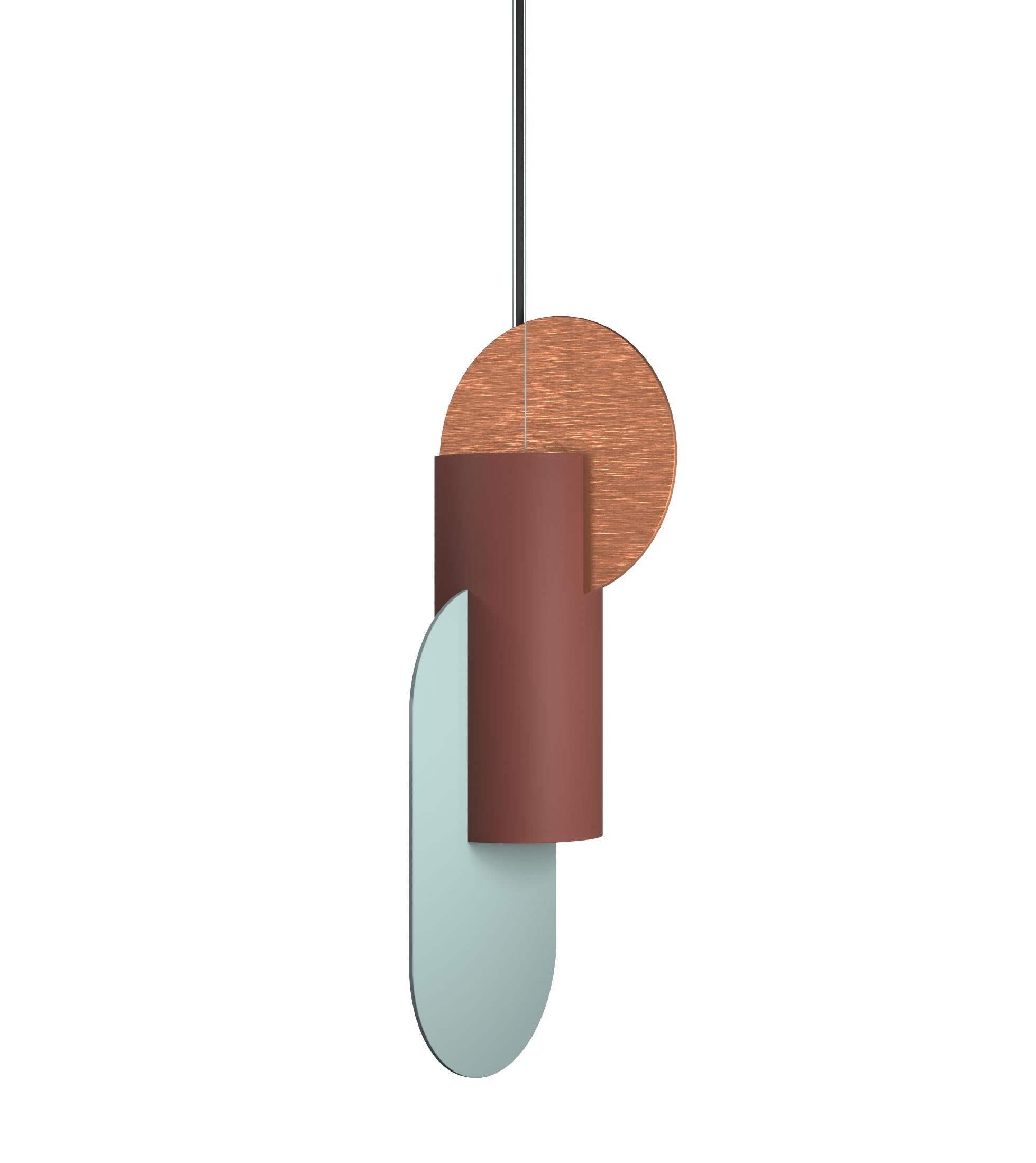 Lampe suspendue contemporaine Suprematic Two CS6 par NOOM en laiton et acier peint en vente 6