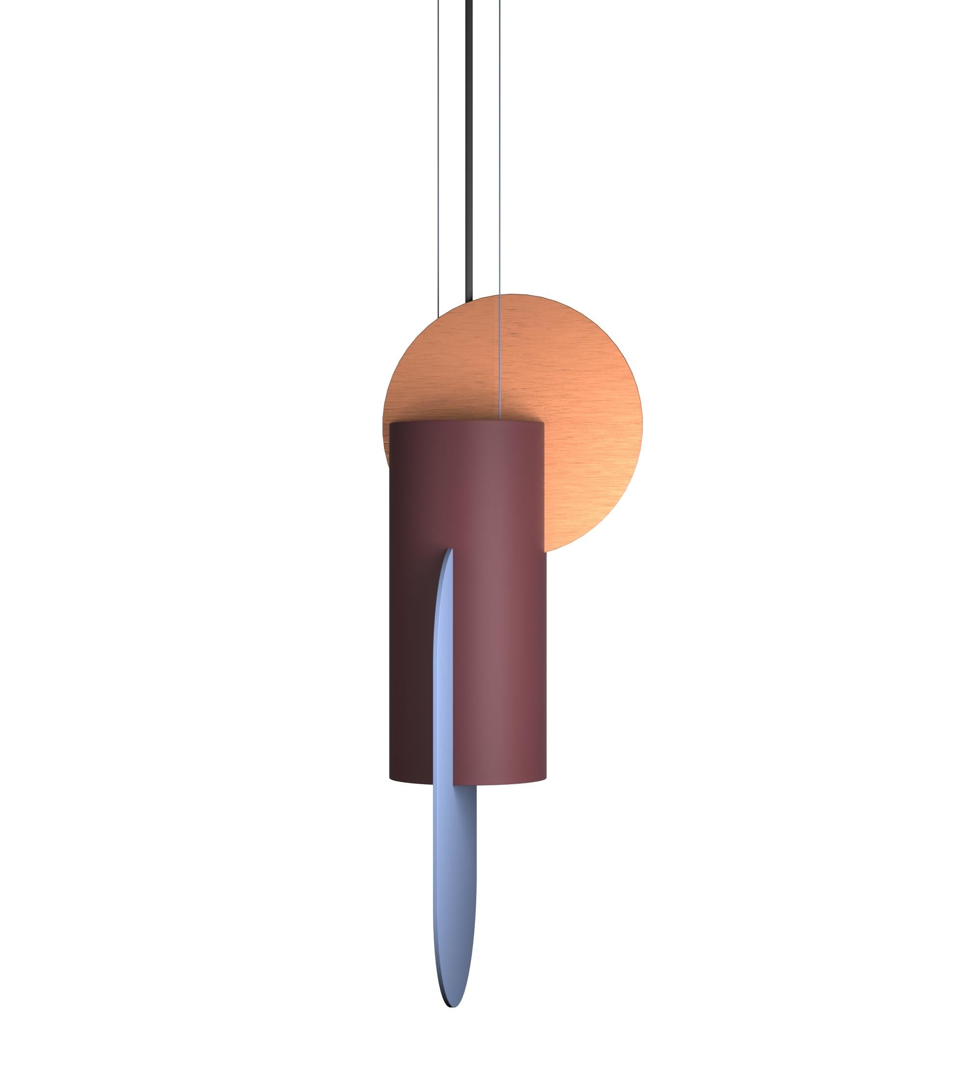 Lampe suspendue contemporaine Suprematic Two CS6 par NOOM en laiton et acier peint en vente 8