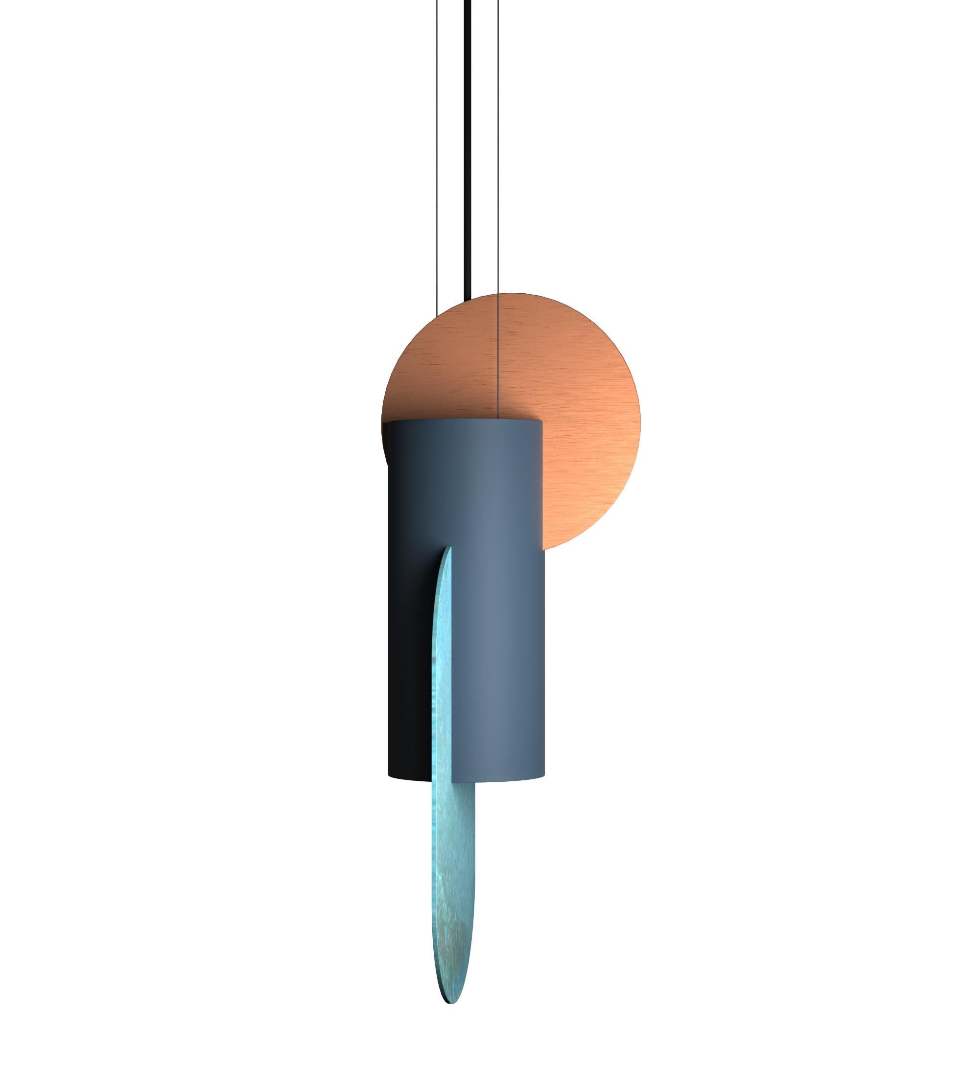 Lampe suspendue contemporaine Suprematic Two CS6 par NOOM en laiton et acier peint en vente 9