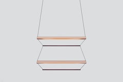Contemporary Pendant Lamp 'Tier 2', 100, Vertical, Copper and Amethyst by AND