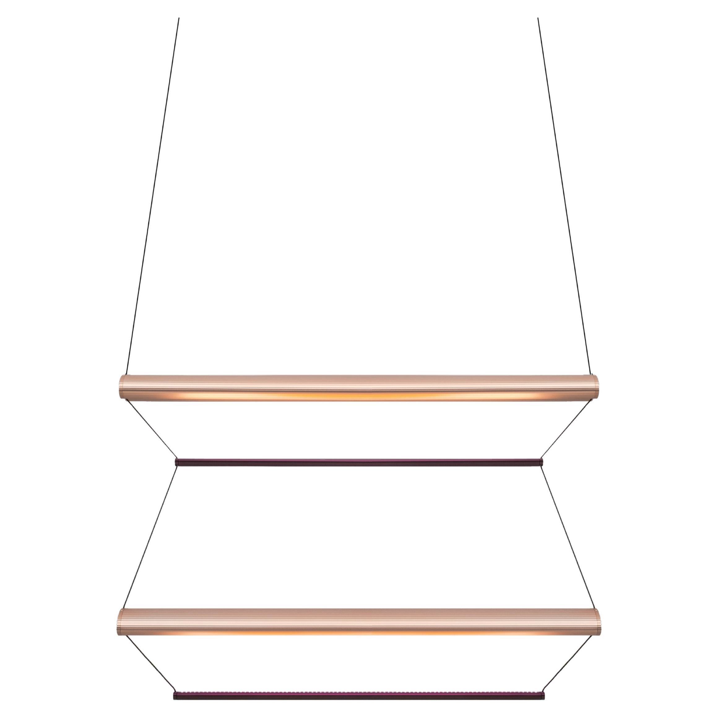 Contemporary Pendant Lamp 'Tier 2', 100, Vertical, Copper and Amethyst by AND