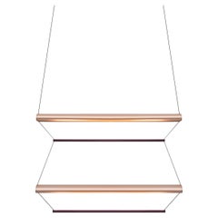 Contemporary Pendant Lamp 'Tier 2', 100, Vertical, Copper and Amethyst by AND