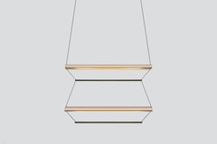 Lámpara Colgante Contemporánea 'Tier 2', 100, Vertical, Oro y Esmeralda by AND