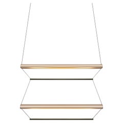 Contemporary Pendant Lamp 'Tier 2', 100, Vertical, Gold and Emerald by AND