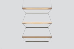 Contemporary Pendant Lamp 'Tier 3', 100, Vertical, Gold and Emerald by AND