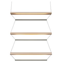 Contemporary Pendant Lamp 'Tier 3', 100, Vertical, Gold and Emerald by AND