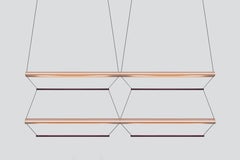 Lampada a sospensione contemporanea 'Tier Grid 4', 100, rame e ametista di AND