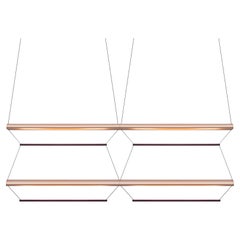 Contemporary Pendant Lamp 'Tier Grid 4', 100, Copper and Amethyst by AND