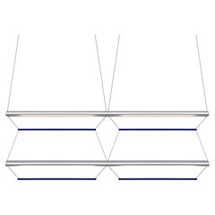 Contemporary Pendant Lamp 'Tier Grid 4', 100, Silver and Sapphire by AND