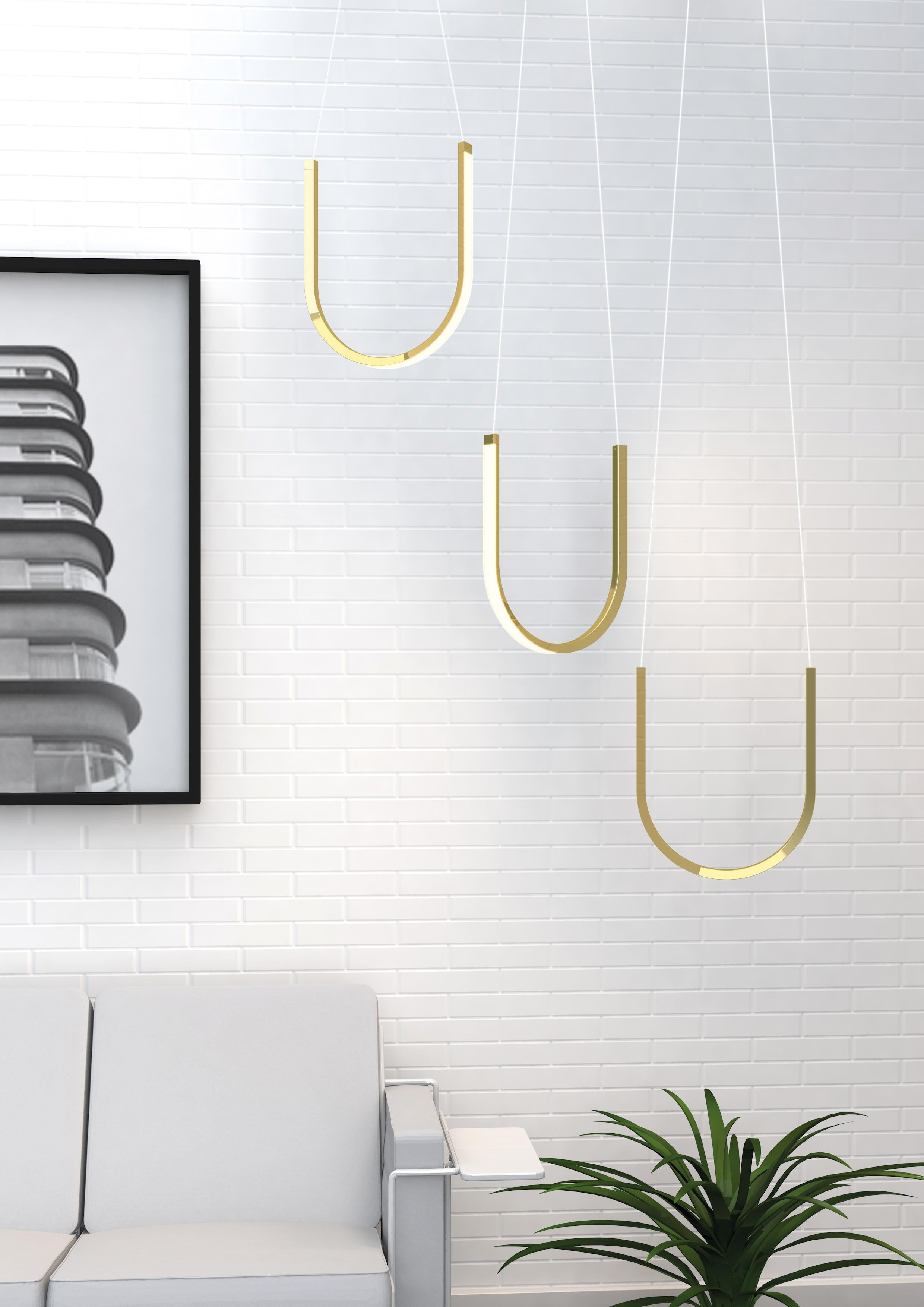 Contemporary Pendant Lamp 'U1' Brass For Sale 8