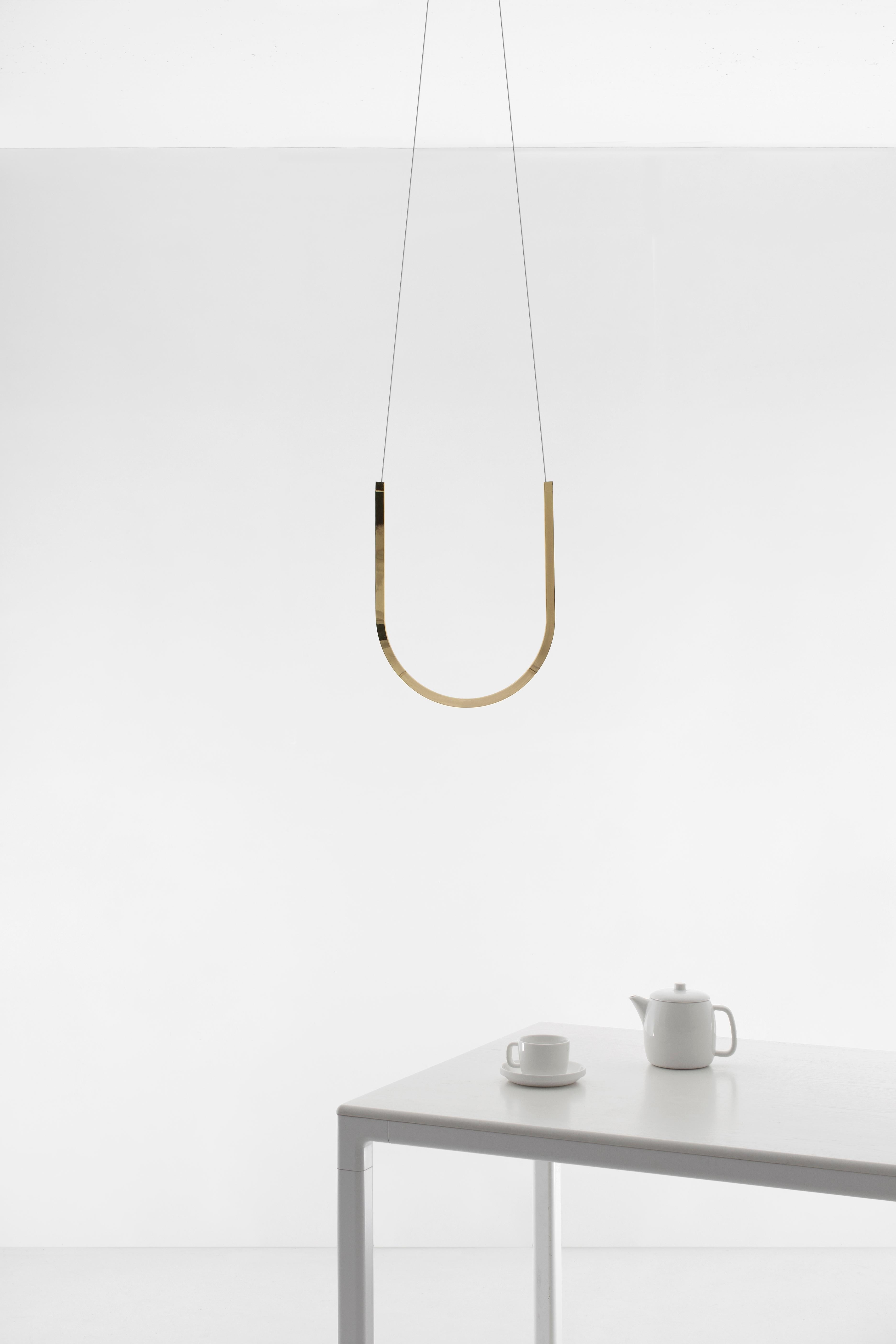 French Contemporary Pendant Lamp 'U1' Brass For Sale