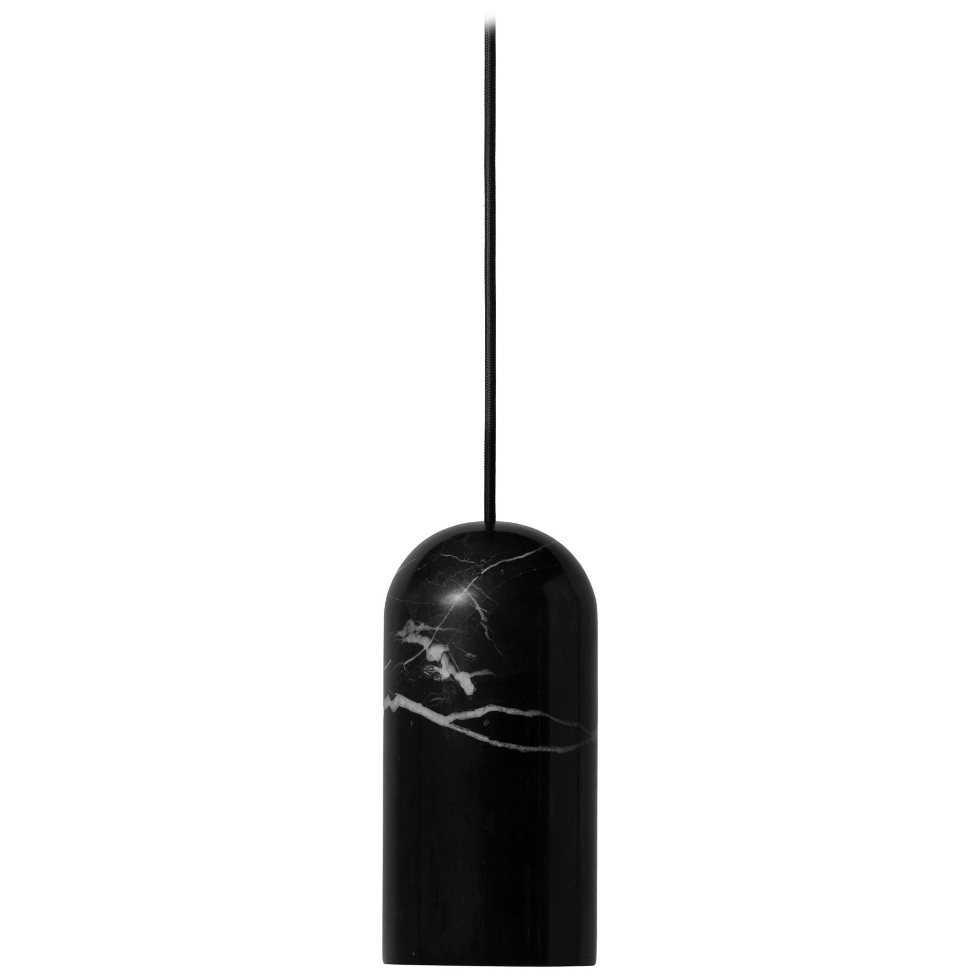 Contemporary Pendant Lamp 'U2' in Black Marble For Sale