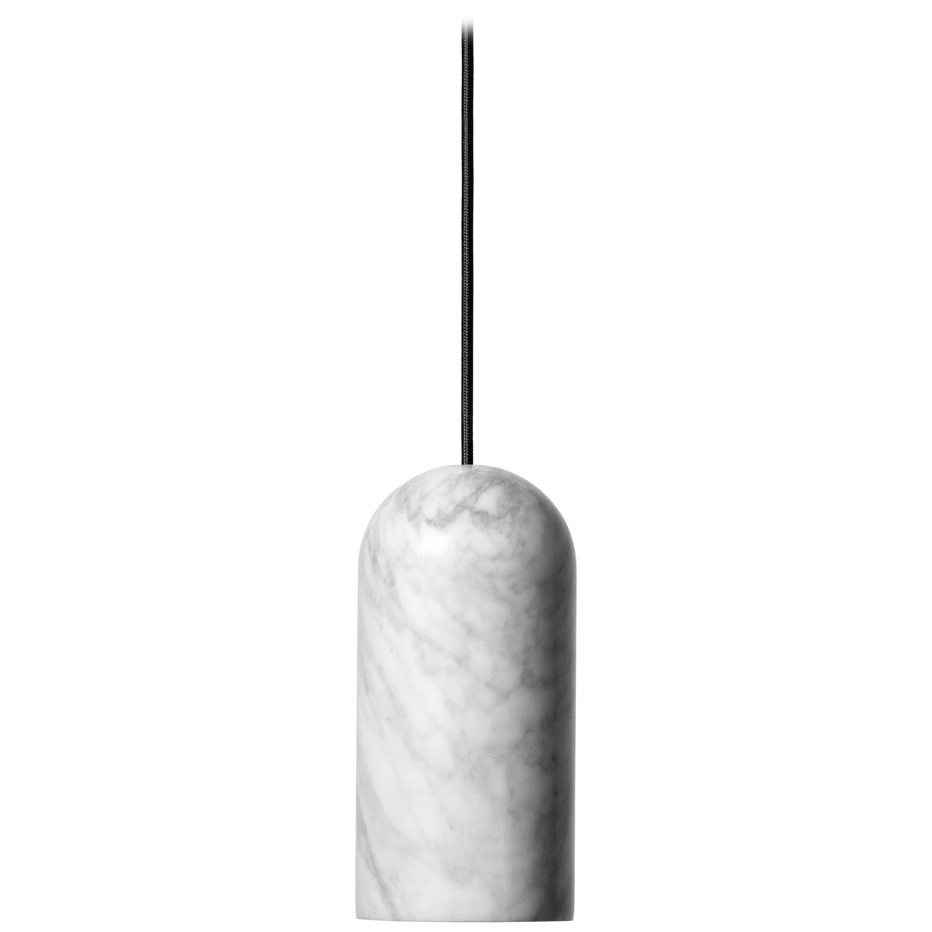 Contemporary Pendant Lamp 'U3' in White Marble For Sale