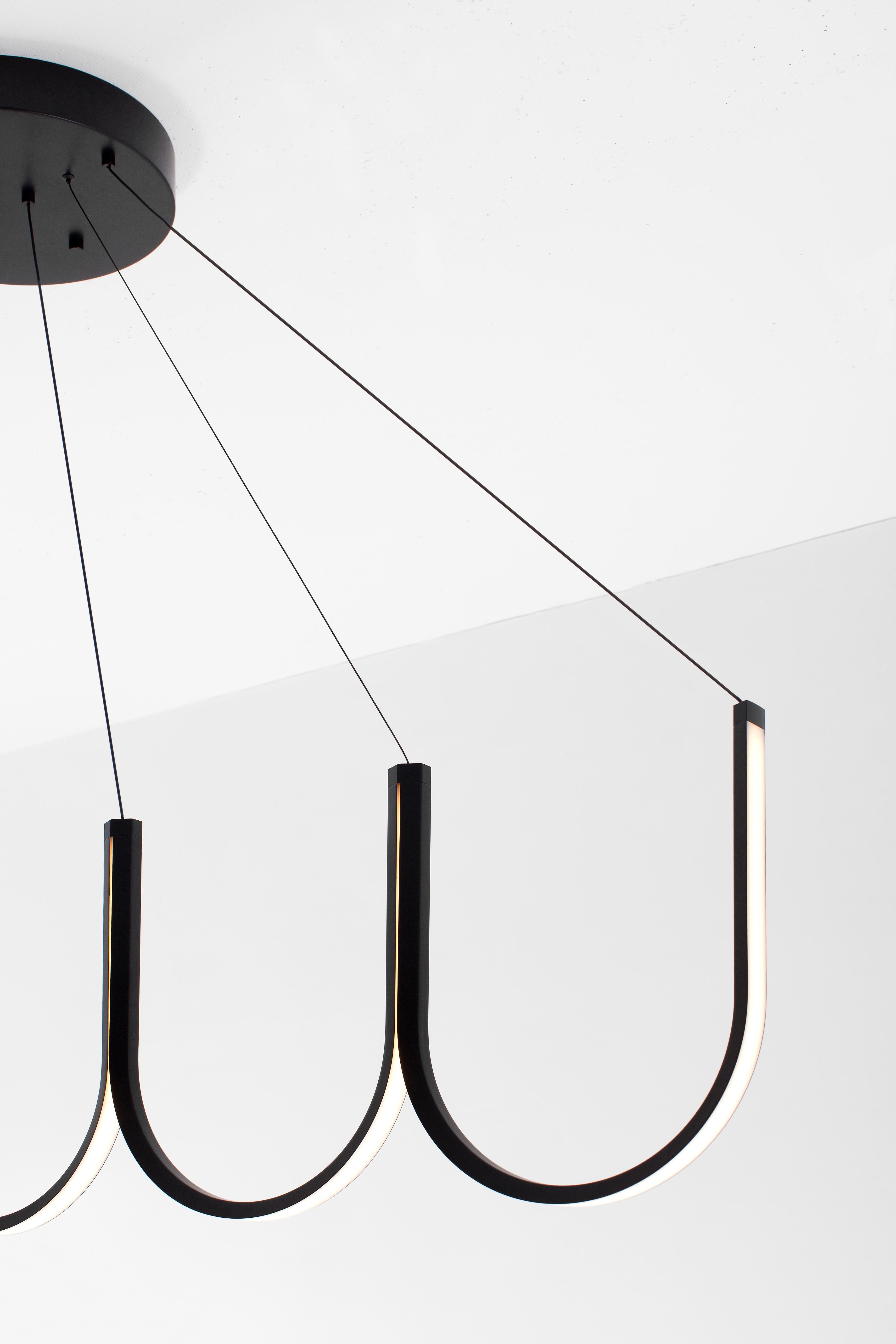 Aluminum Contemporary Pendant Lamp 'U5' Black