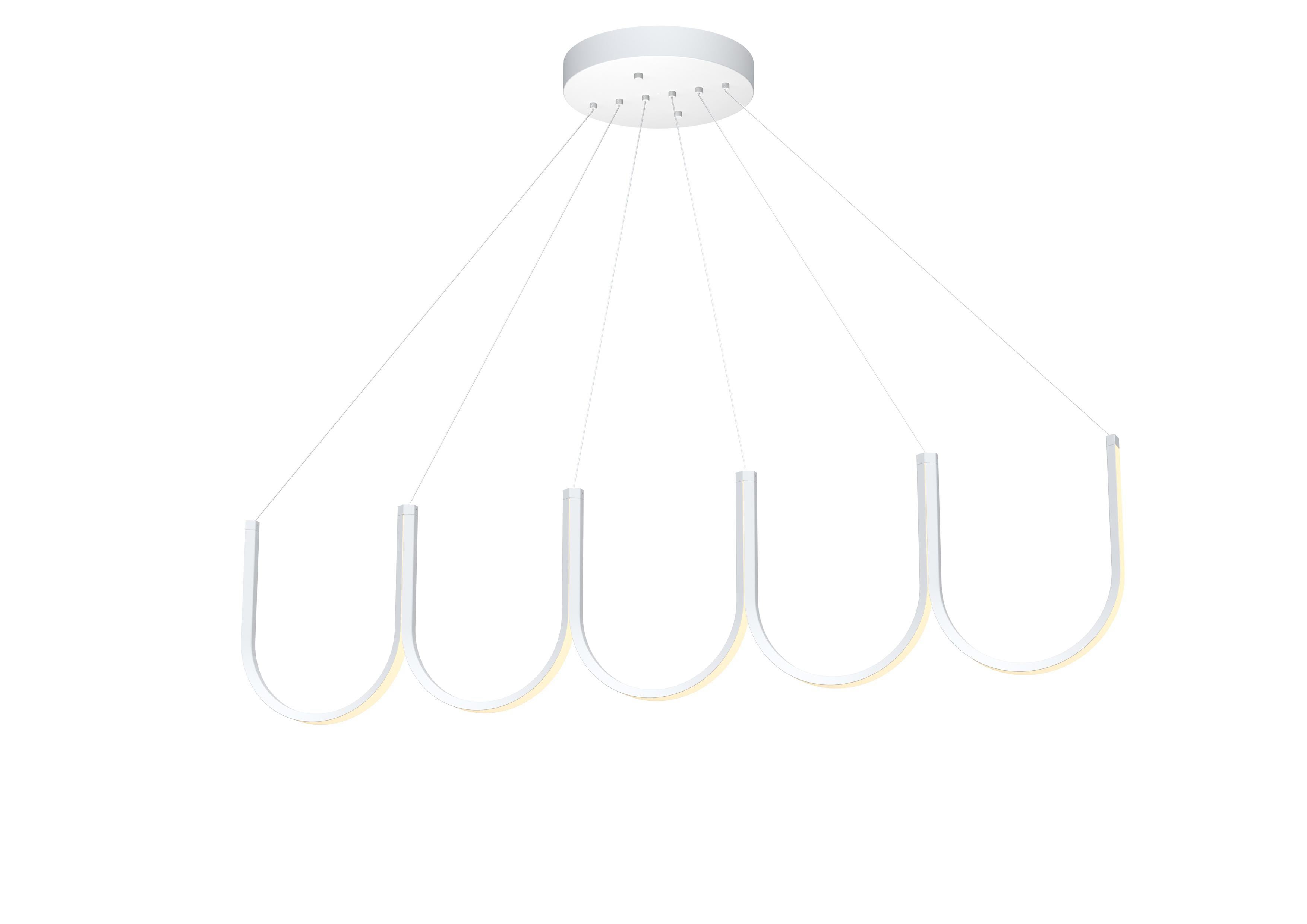 Minimaliste Lampe à suspension contemporaine blanche « U5 » en vente