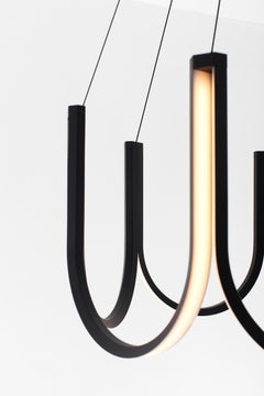 Zeitgenössische Pendelleuchte 'U7' Schwarz